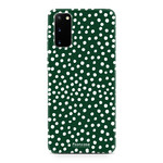 FOONCASE Samsung Galaxy S20 - POLKA COLLECTION / Donker Groen