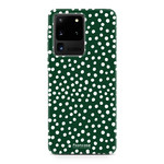 FOONCASE Samsung Galaxy S20 Ultra - POLKA COLLECTION / Donker Groen