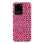 FOONCASE Samsung Galaxy S20 Ultra - POLKA COLLECTION / Rosso