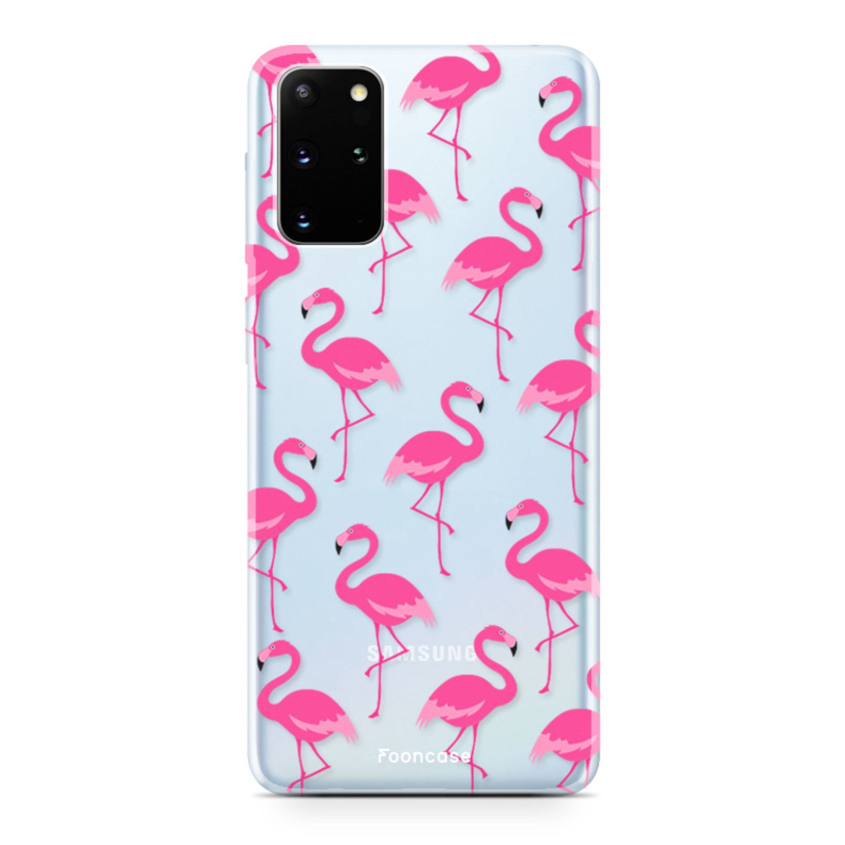 FOONCASE Samsung Galaxy S20 Plus hoesje TPU Soft Case - Back Cover - Flamingo