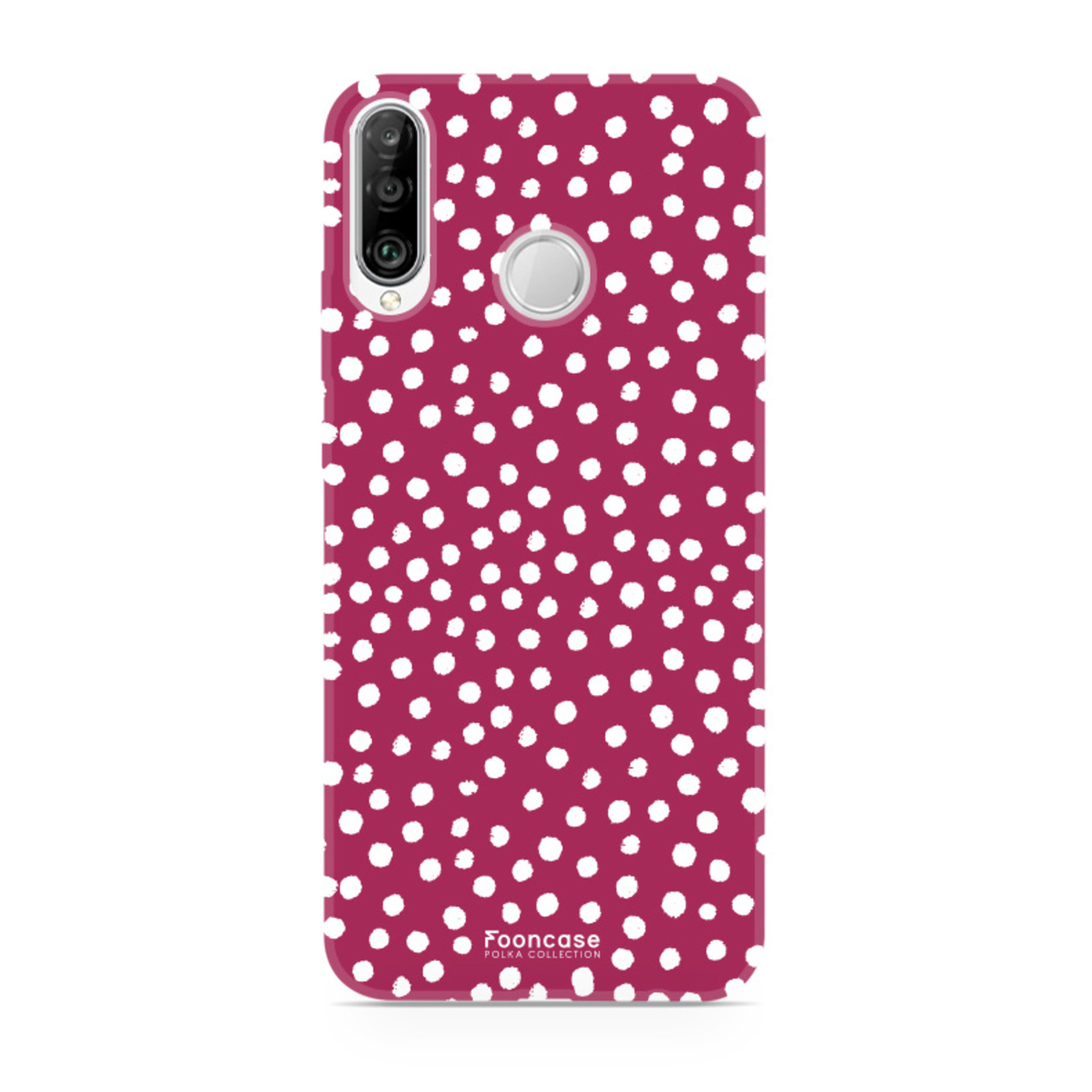 FOONCASE Huawei P30 Lite - POLKA COLLECTION / Rosso