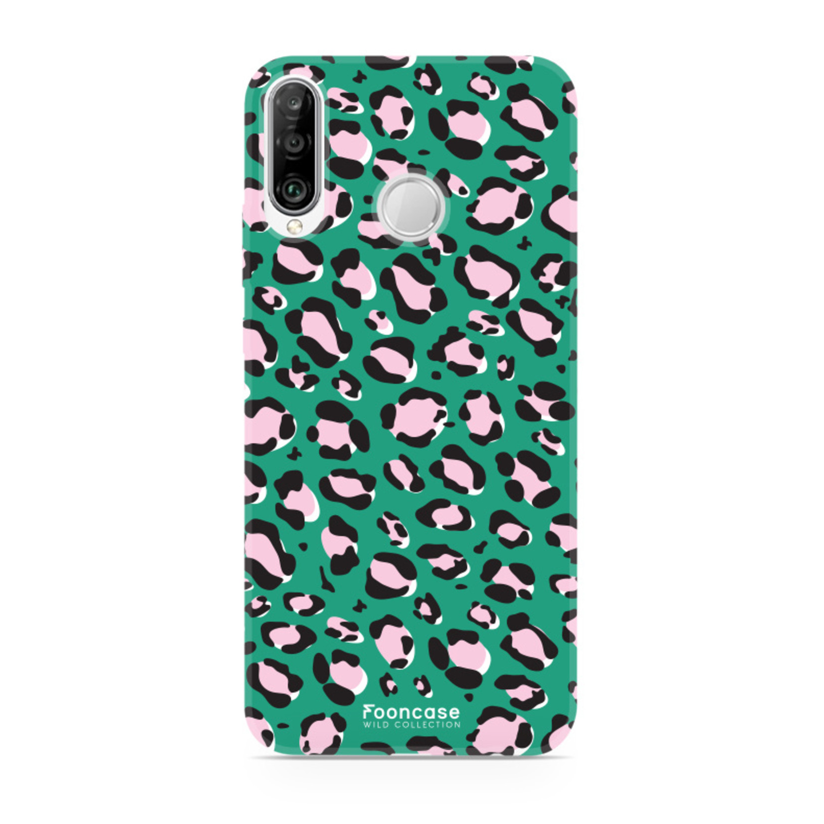 FOONCASE Fooncase Hoesje Geschikt voor Huawei P30 Lite - Shockproof Case - Back Cover / Soft Case - Luipaard / Leopard print / Groen