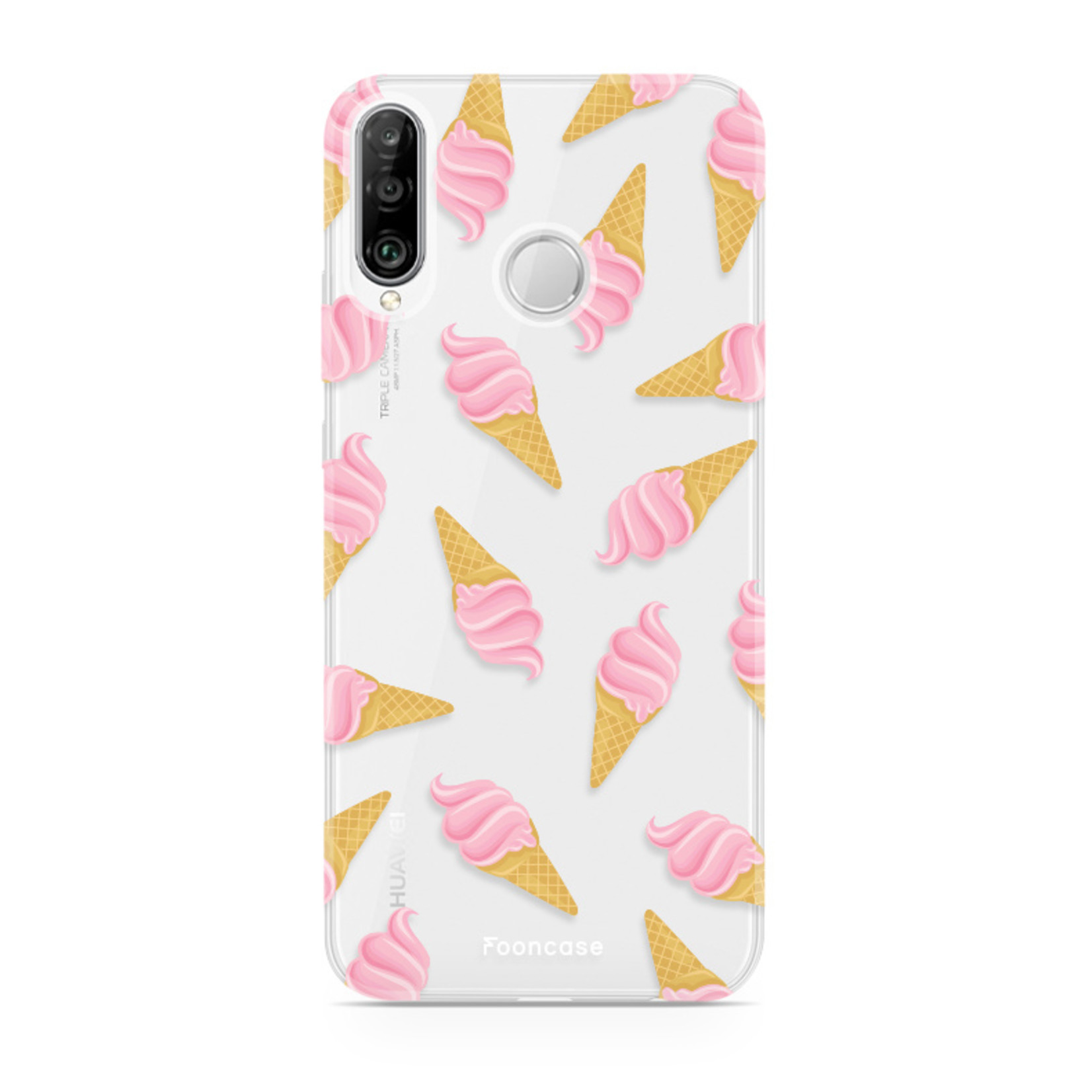 FOONCASE Fooncase Hoesje Geschikt voor Huawei P30 Lite - Shockproof Case - Back Cover / Soft Case - Ice Ice Baby / Ijsjes / Roze ijsjes