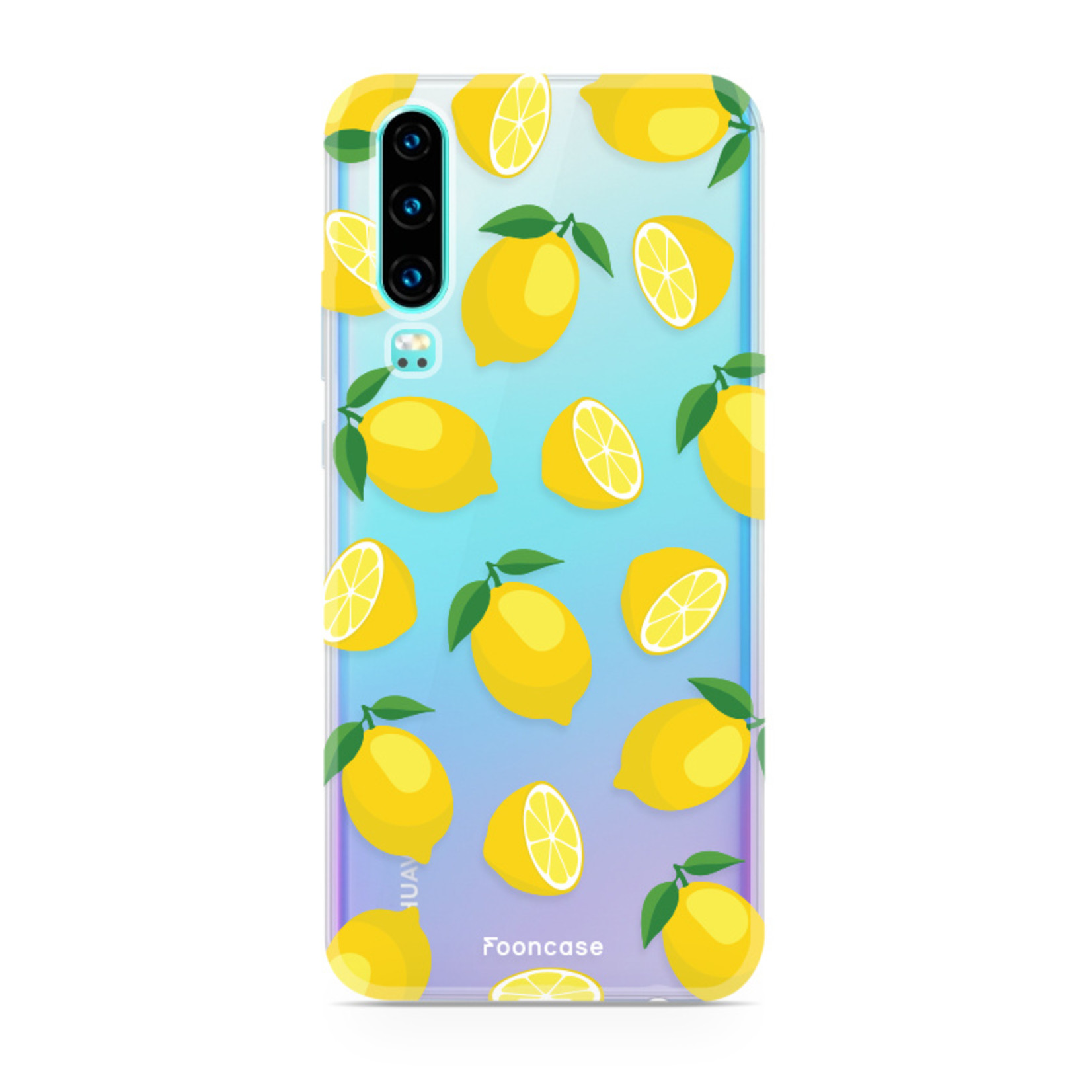 FOONCASE Fooncase Hoesje Geschikt voor Huawei P30 - Shockproof Case - Back Cover / Soft Case - Lemons / Citroen / Citroentjes