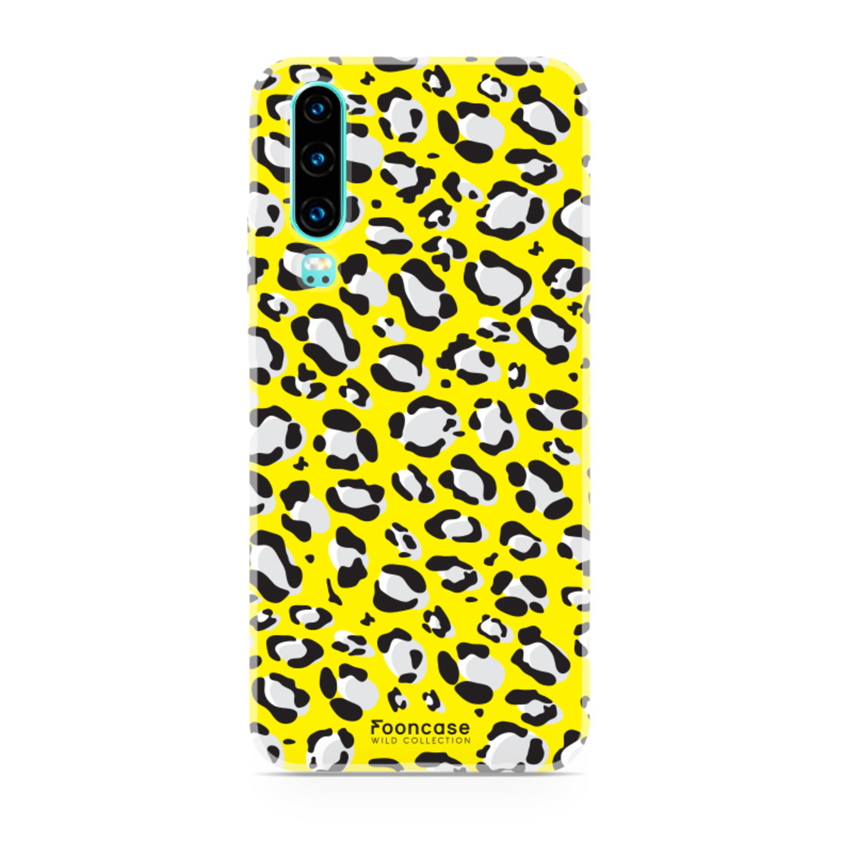 FOONCASE Huawei P30 hoesje TPU Soft Case - Back Cover- Luipaard / Leopard print / Geel