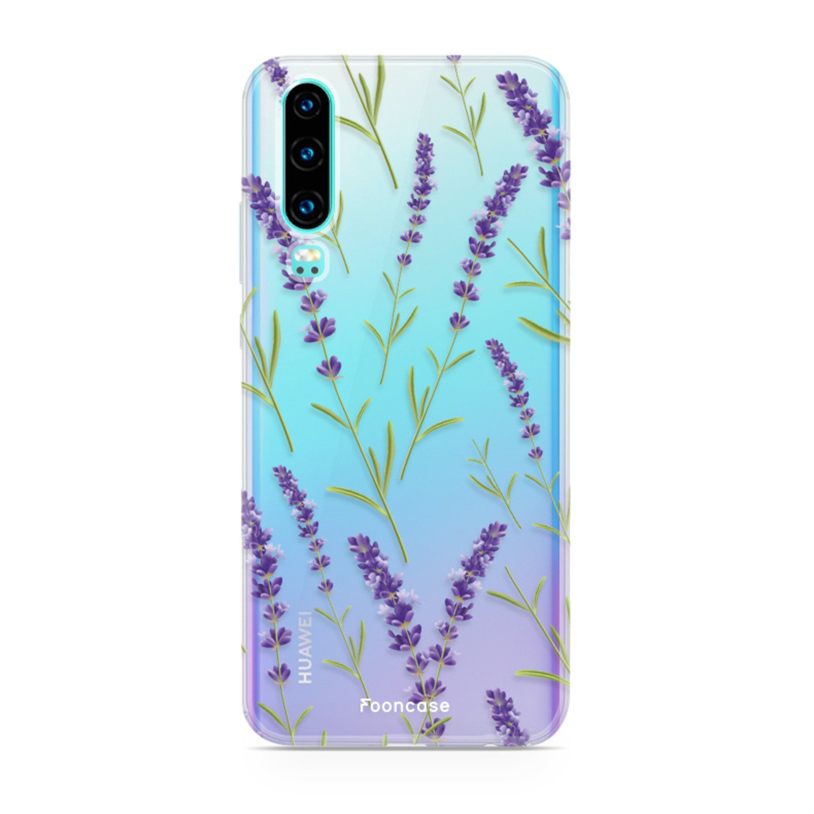 FOONCASE Huawei P30 hoesje TPU Soft Case - Back Cover - Purple Flower / Paarse bloemen