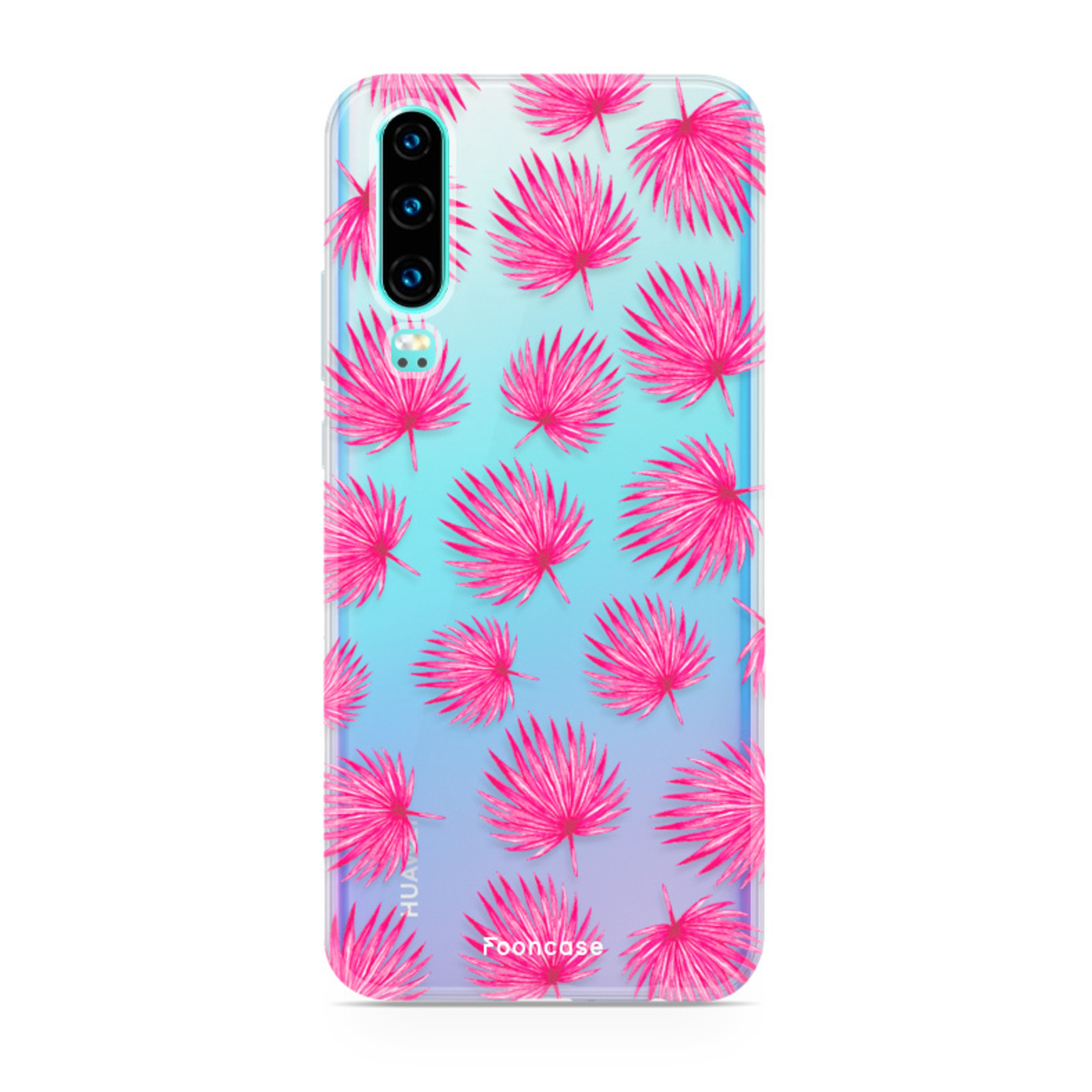 FOONCASE Huawei P30 Cover - Foglie rosa