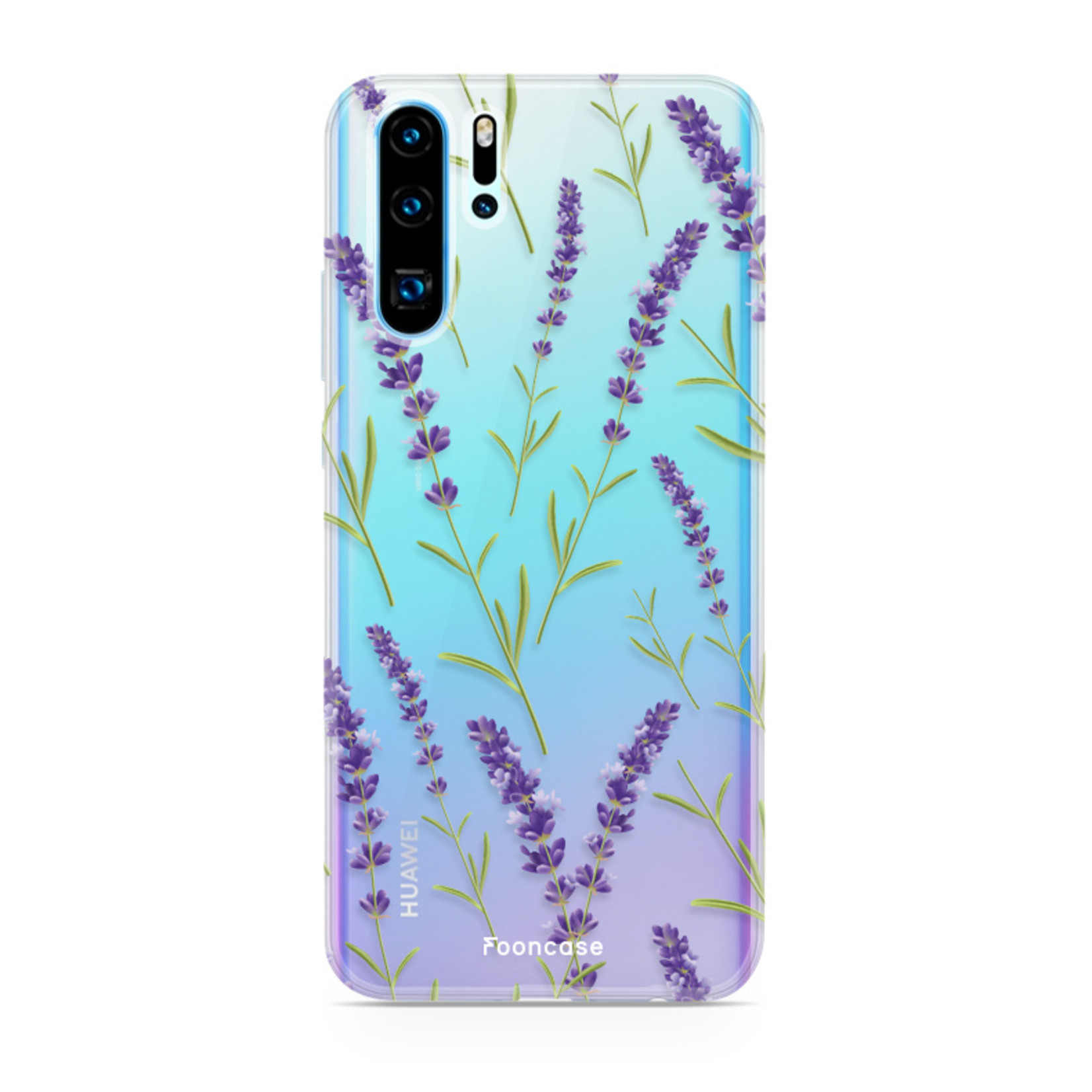 FOONCASE Fooncase Hoesje Geschikt voor Huawei P30 Pro - Shockproof Case - Back Cover / Soft Case - Purple Flower / Paarse bloemen
