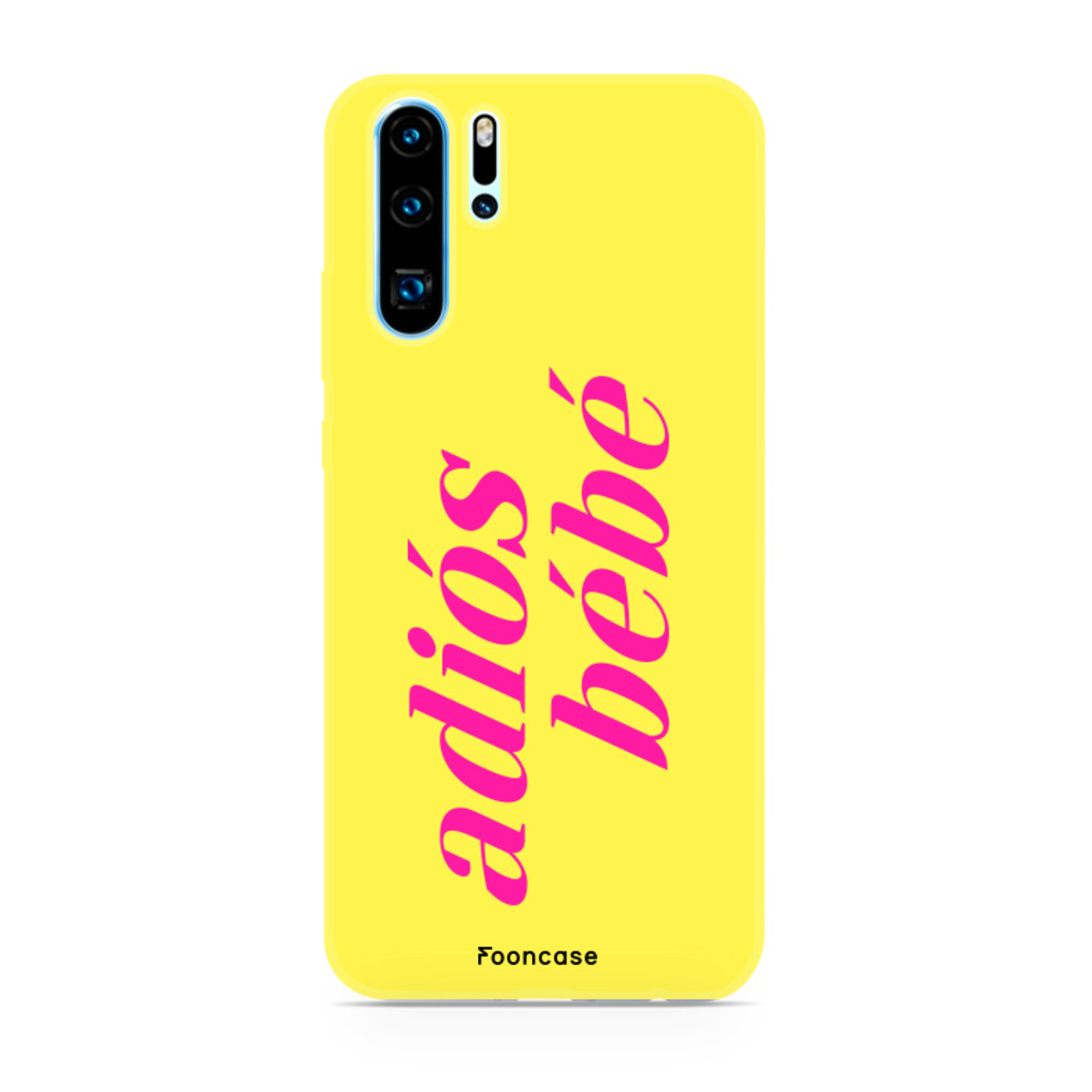 FOONCASE Huawei P30 Pro hoesje TPU Soft Case - Back Cover - Adios Bebe / Geel & Roze