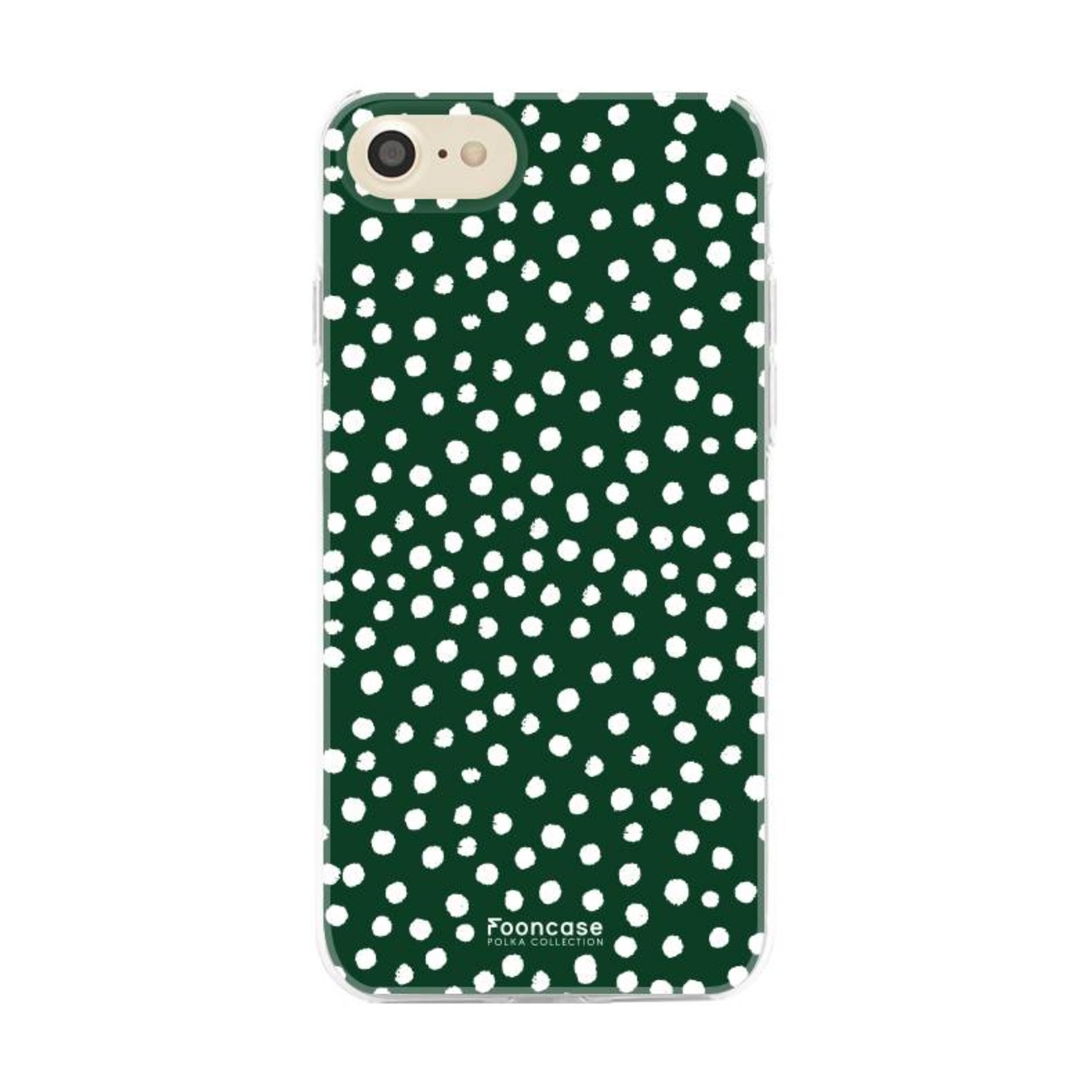 FOONCASE iPhone SE (2020) Case - POLKA COLLECTION / Dark green