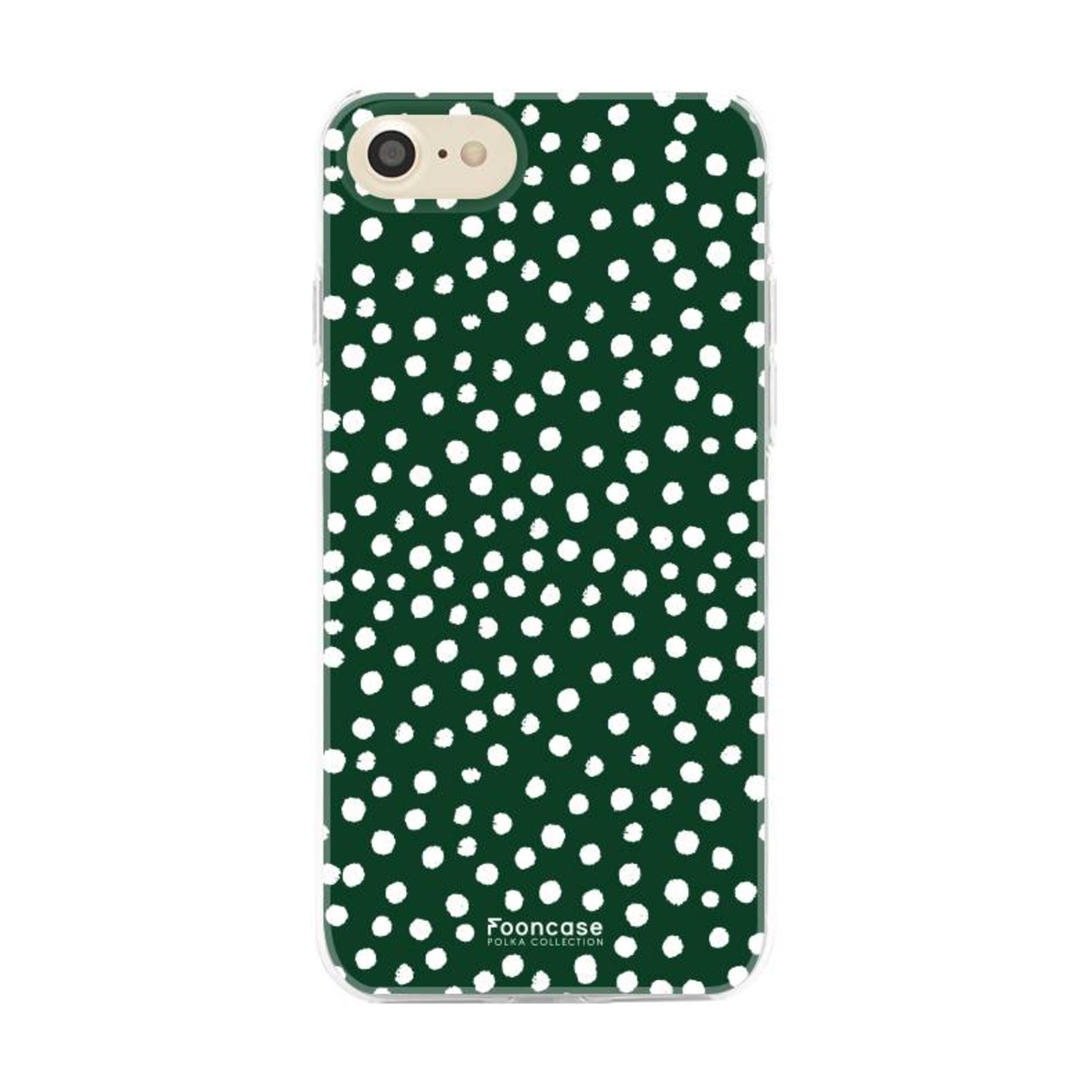 FOONCASE iPhone SE (2020) - POLKA COLLECTION / Dunkelgrün