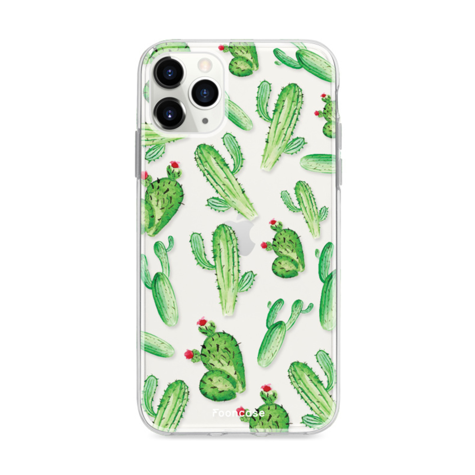 FOONCASE Fooncase Hoesje Geschikt voor iPhone 12 Pro Max - Shockproof Case - Back Cover / Soft Case - Cactus