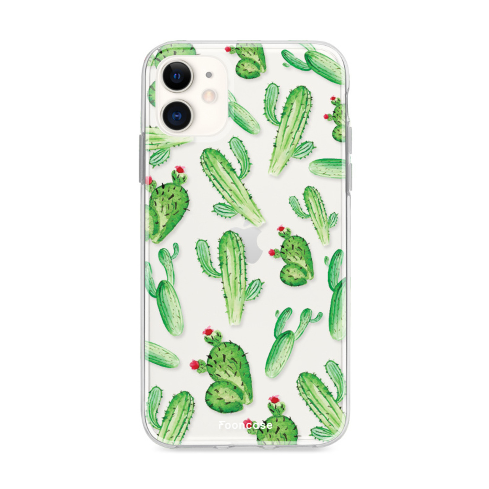 FOONCASE iPhone 12 hoesje TPU Soft Case - Back Cover - Cactus