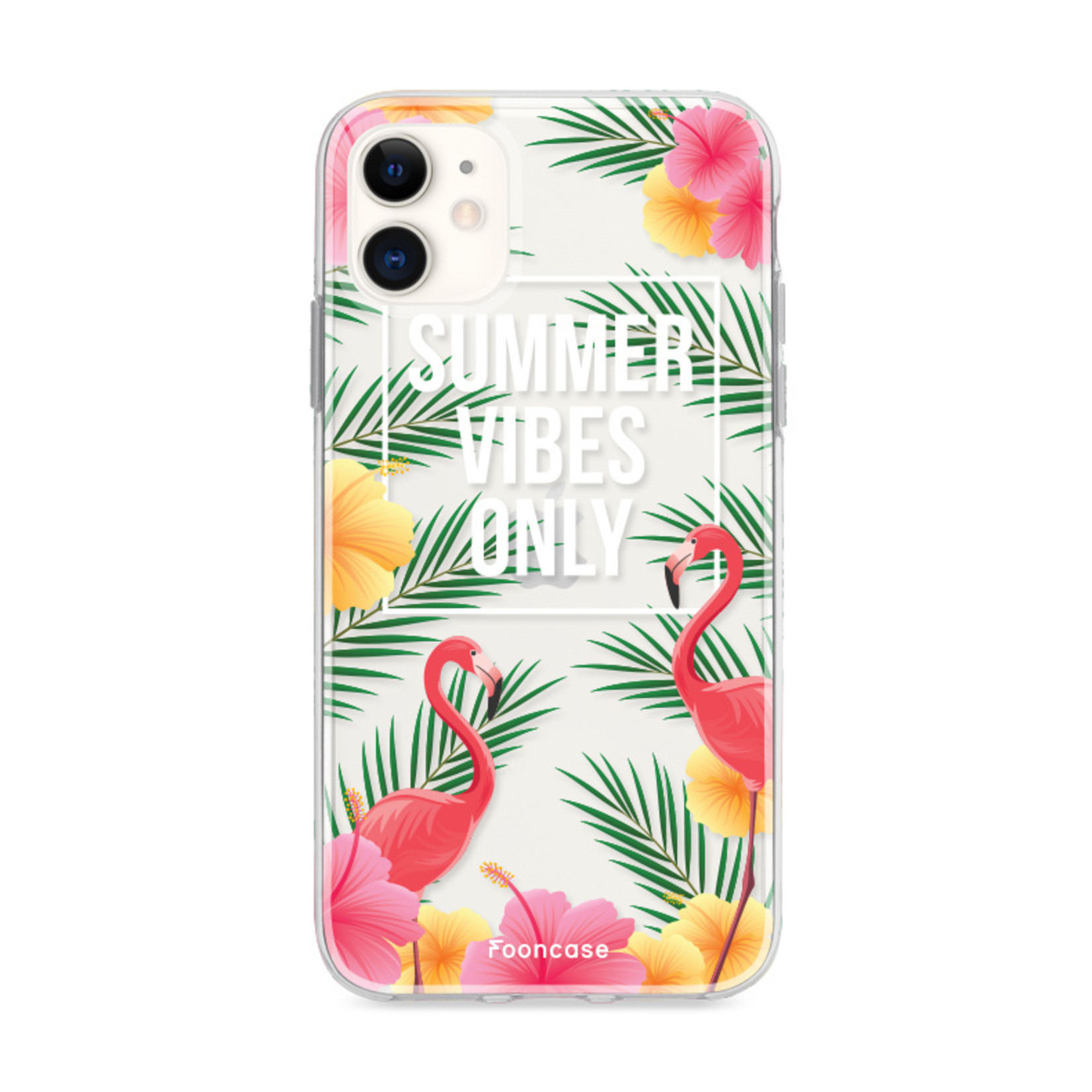 FOONCASE Fooncase Hoesje Geschikt voor iPhone 12 - Shockproof Case - Back Cover / Soft Case - Summer Vibes Only