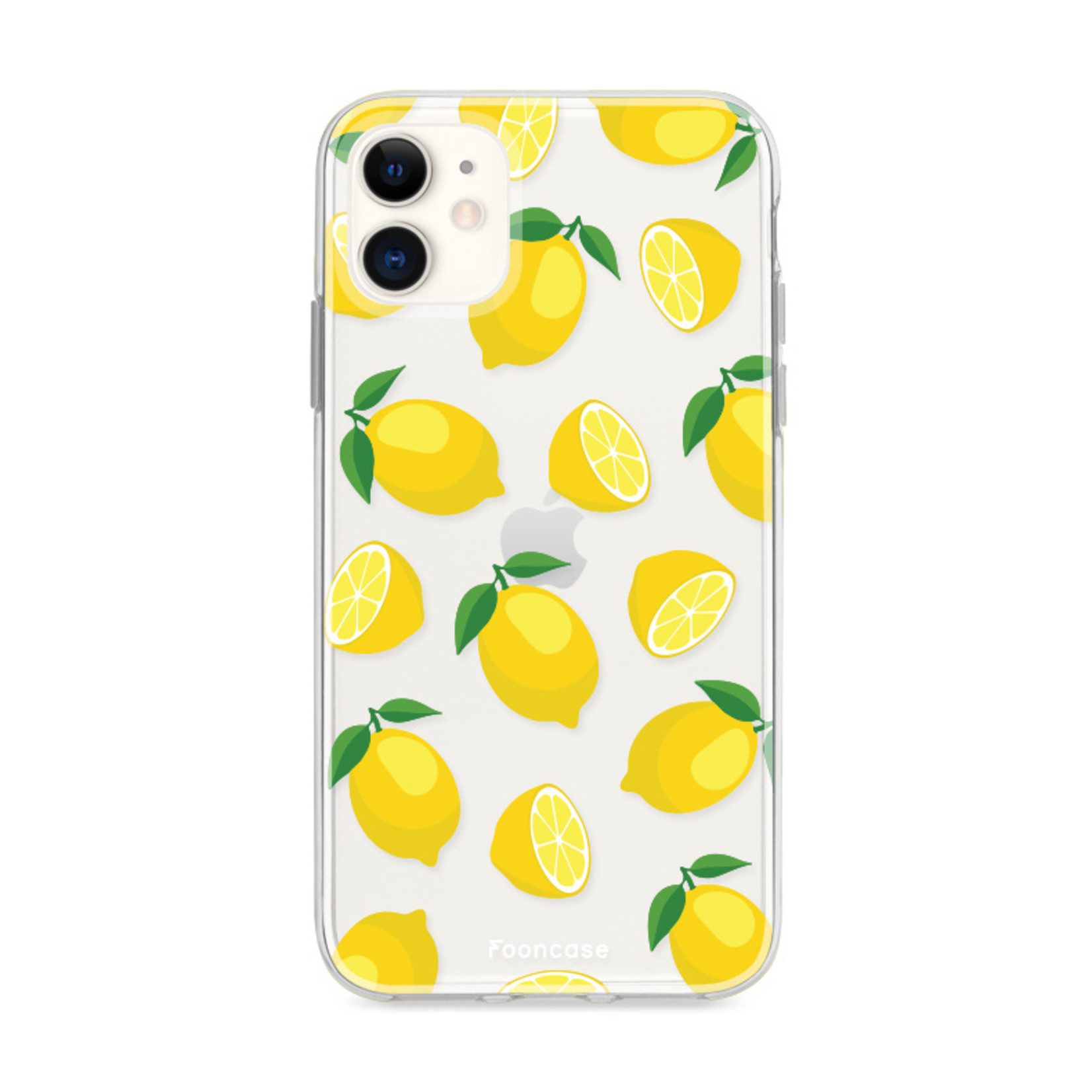 FOONCASE iPhone 12 hoesje TPU Soft Case - Back Cover - Lemons / Citroen / Citroentjes