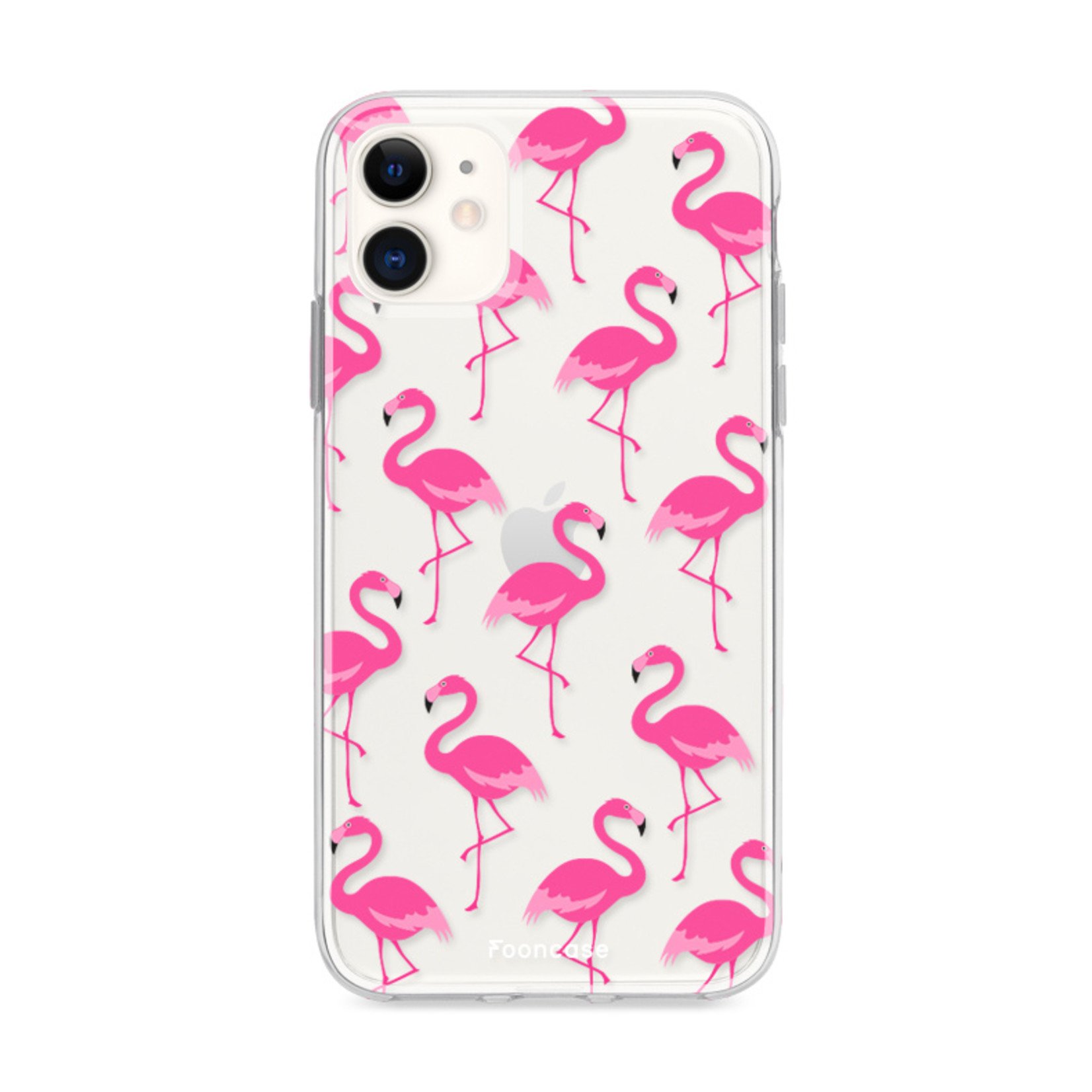 FOONCASE iPhone 12 hoesje TPU Soft Case - Back Cover - Flamingo
