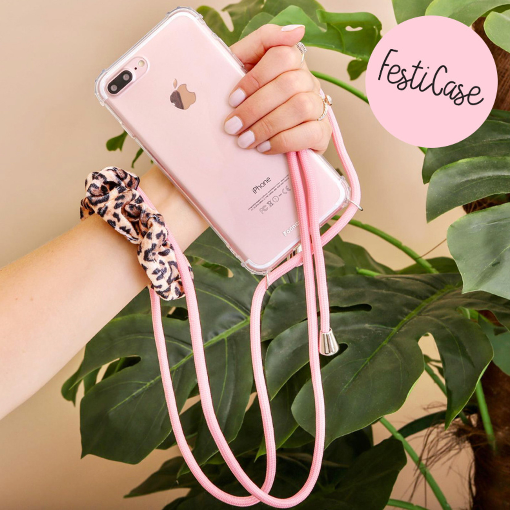 FOONCASE IPhone 12 - Festicase Pink (Phone case with cord)
