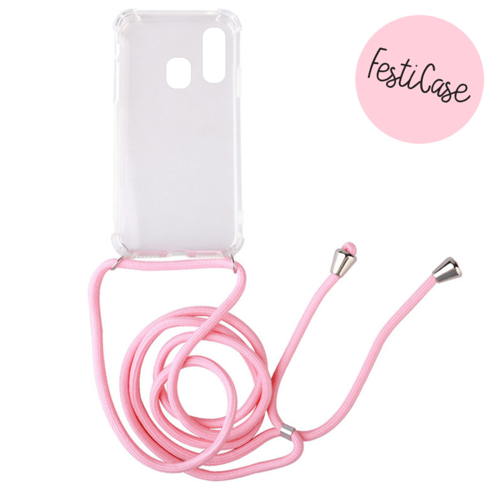 FOONCASE Samsung Galaxy A40 - Festicase Pink (Phone case Pink cord)