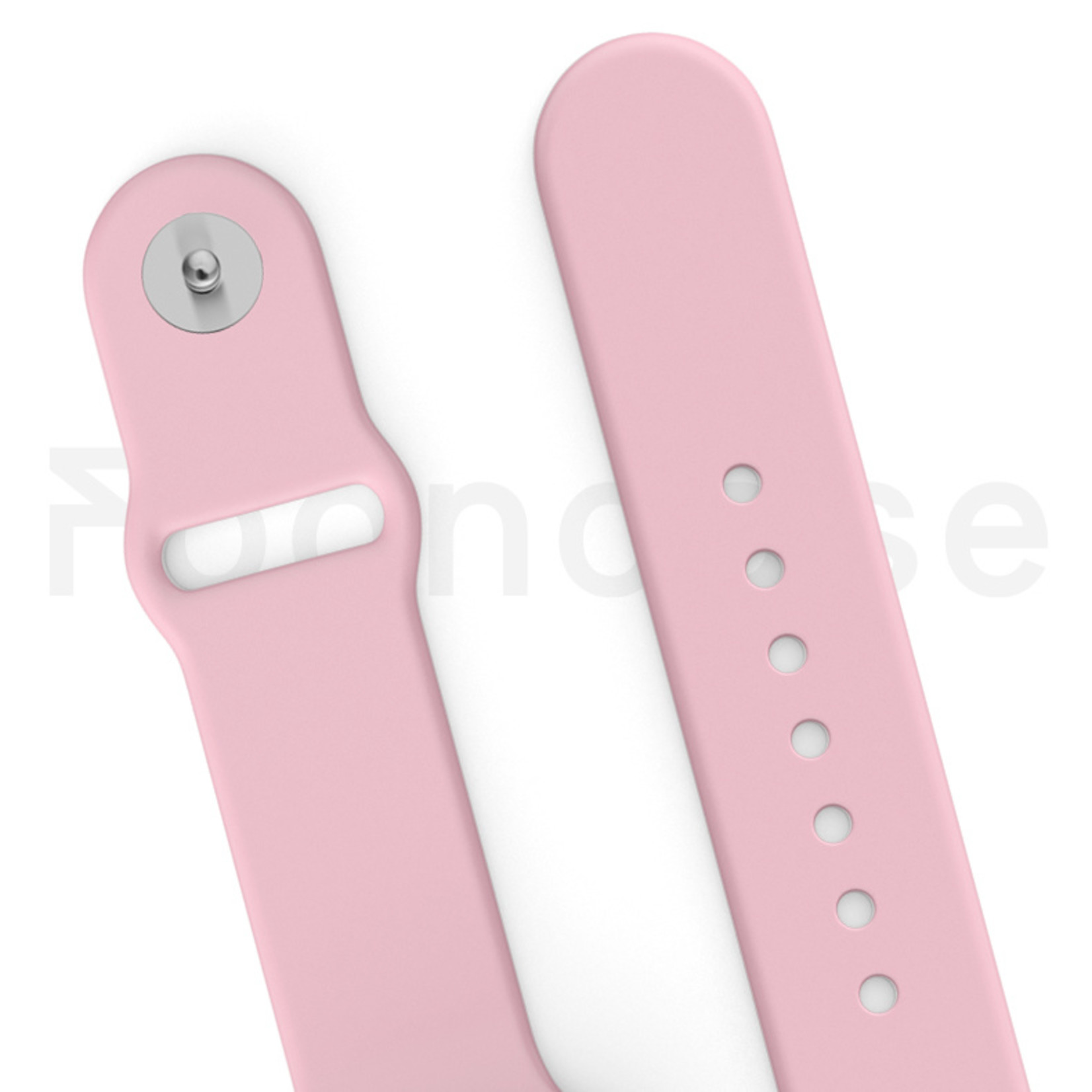 FOONCASE Apple watch bandje - Siliconen horlogebandje - Geschikt voor Apple Watch Series (1 t/m 6 / SE) - Pastel roze - 42/44mm