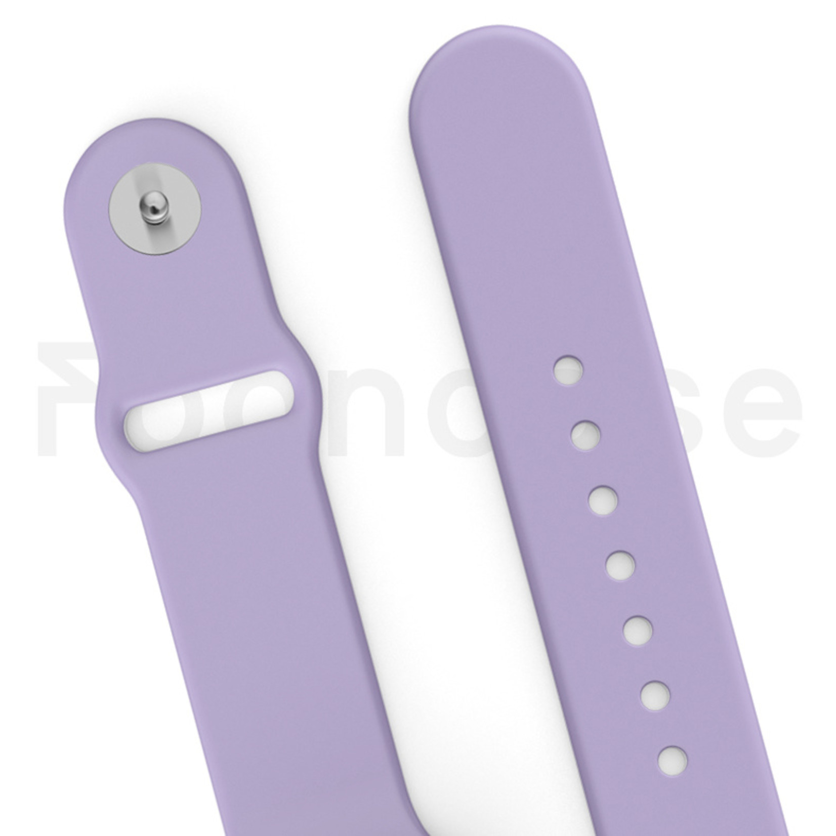 FOONCASE Apple watch bandje - Siliconen horlogebandje - Fooncase Bandje Geschikt voor Apple Watch Series (1 t/m 6 / SE) - Pastel lila - 38/40mm