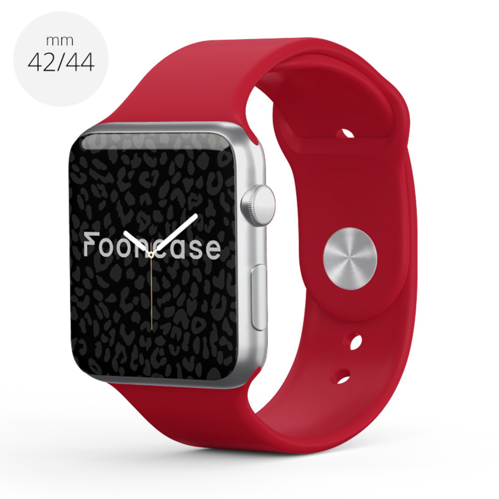FOONCASE Apple watch bandje - Siliconen horlogebandje - Geschikt voor Apple Watch Series (1 t/m 6 / SE) - Red velvet - 42/44mm