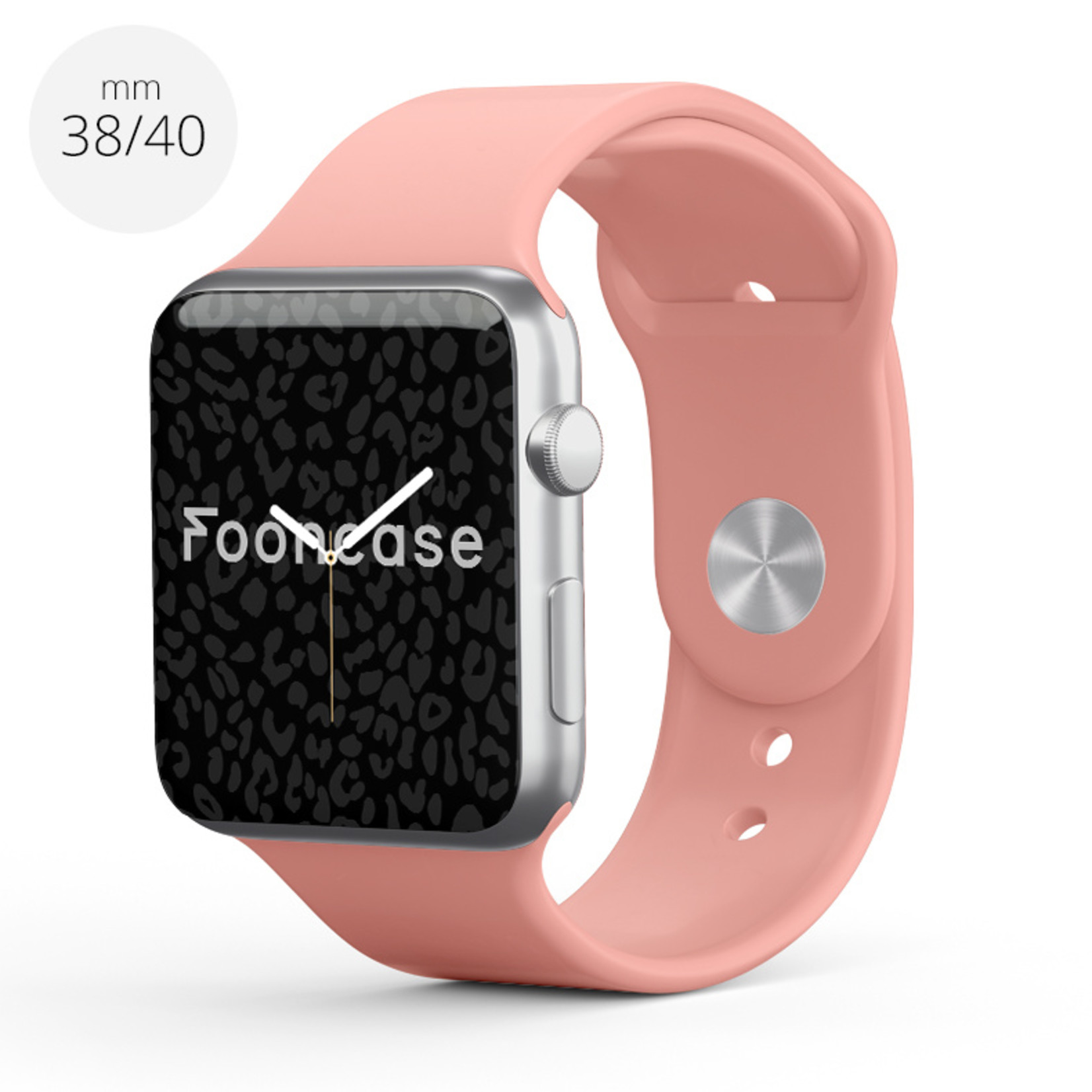 FOONCASE Apple watch bandje - Siliconen horlogebandje - Geschikt voor Apple Watch Series (1 t/m 6 / SE) - Peach - 38/40mm