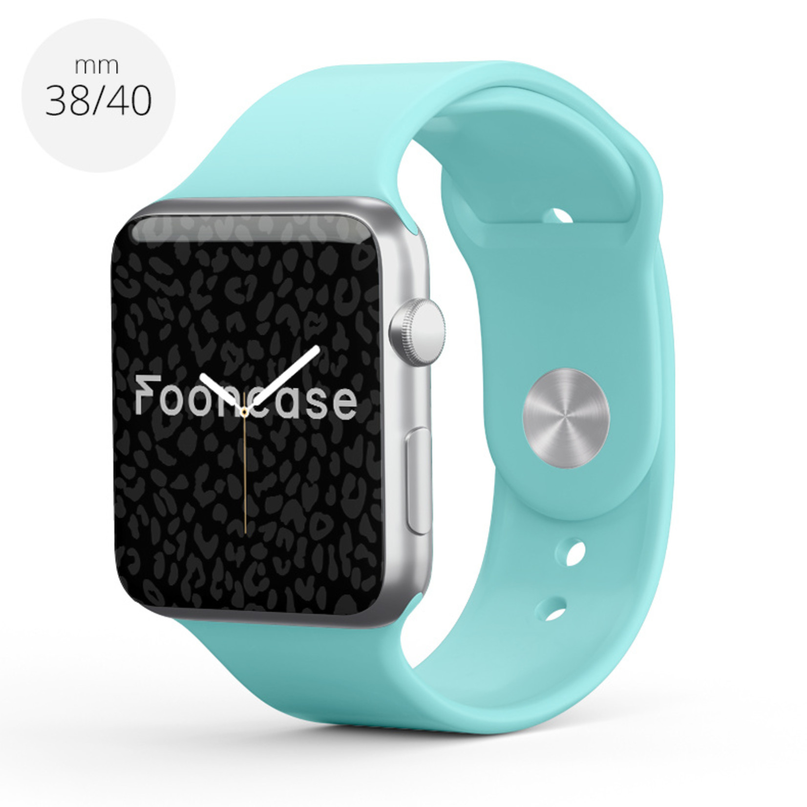 FOONCASE Apple watch bandje - Siliconen horlogebandje - Geschikt voor Apple Watch Series (1 t/m 6 / SE) - Aqua - 38/40mm