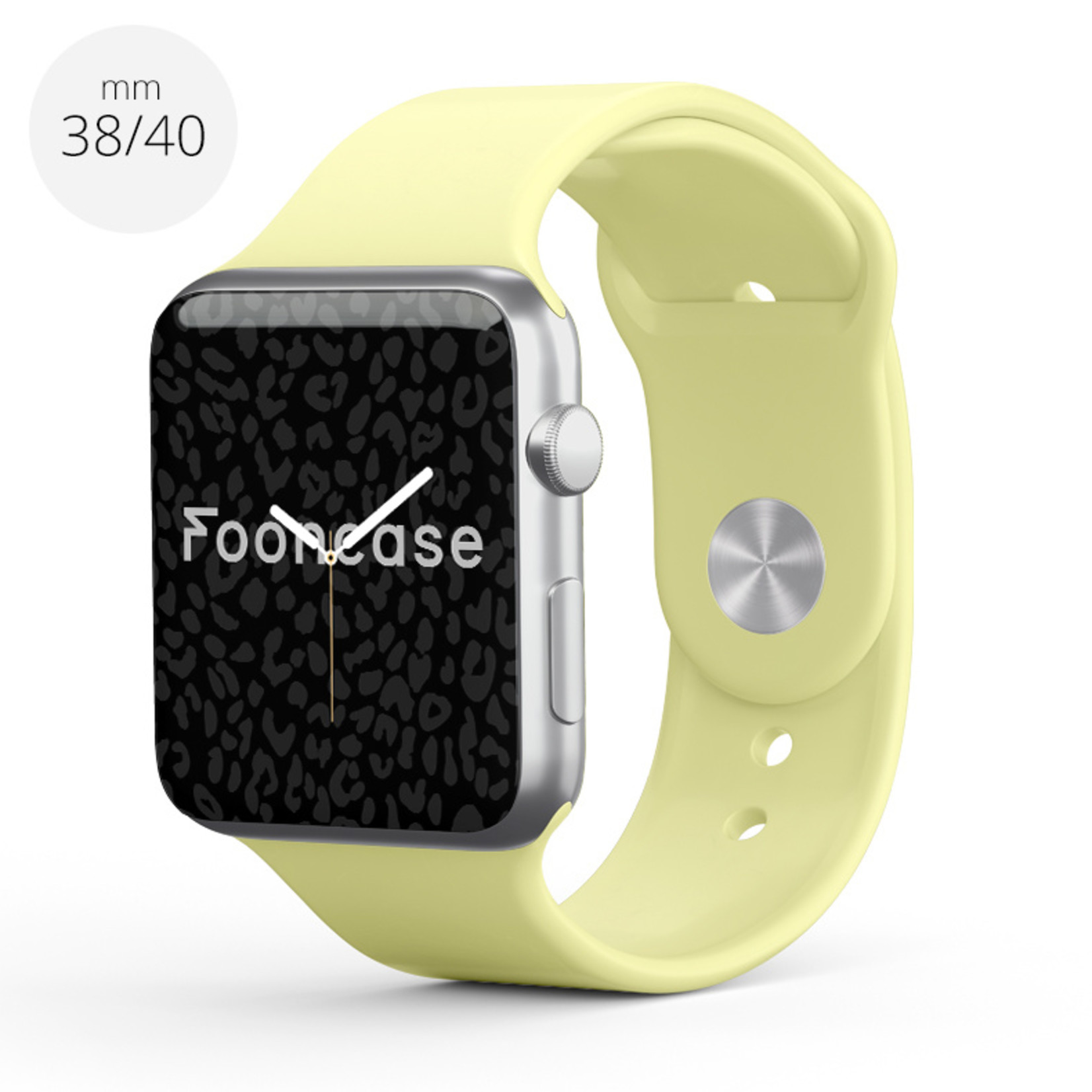 FOONCASE Apple watch bandje - Siliconen horlogebandje - Geschikt voor Apple Watch Series (1 t/m 6 / SE) - Lemonade - 38/40mm