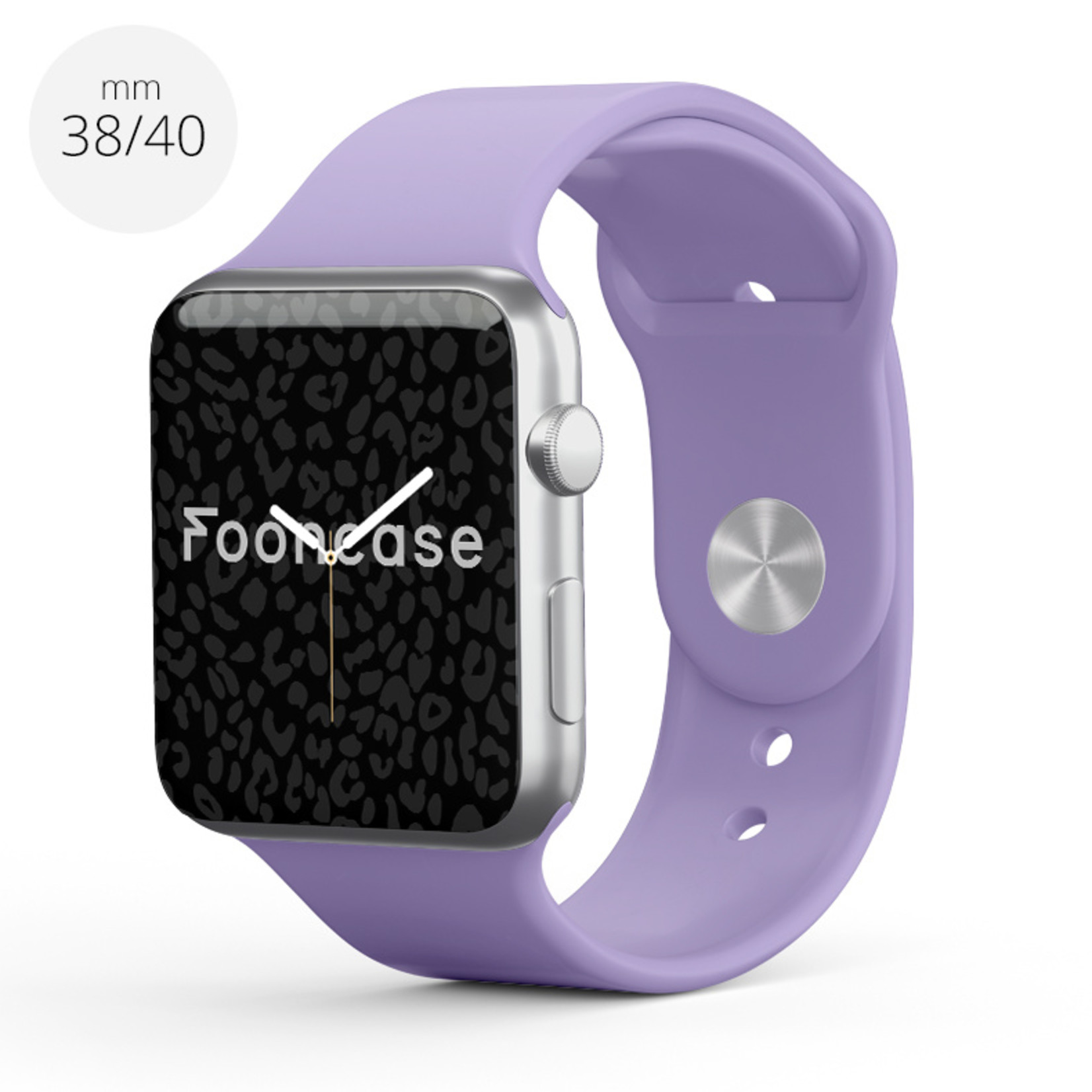 FOONCASE Apple watch bandje - Siliconen horlogebandje - Geschikt voor Apple Watch Series (1 t/m 6 / SE) - Pastel lila - 38/40mm