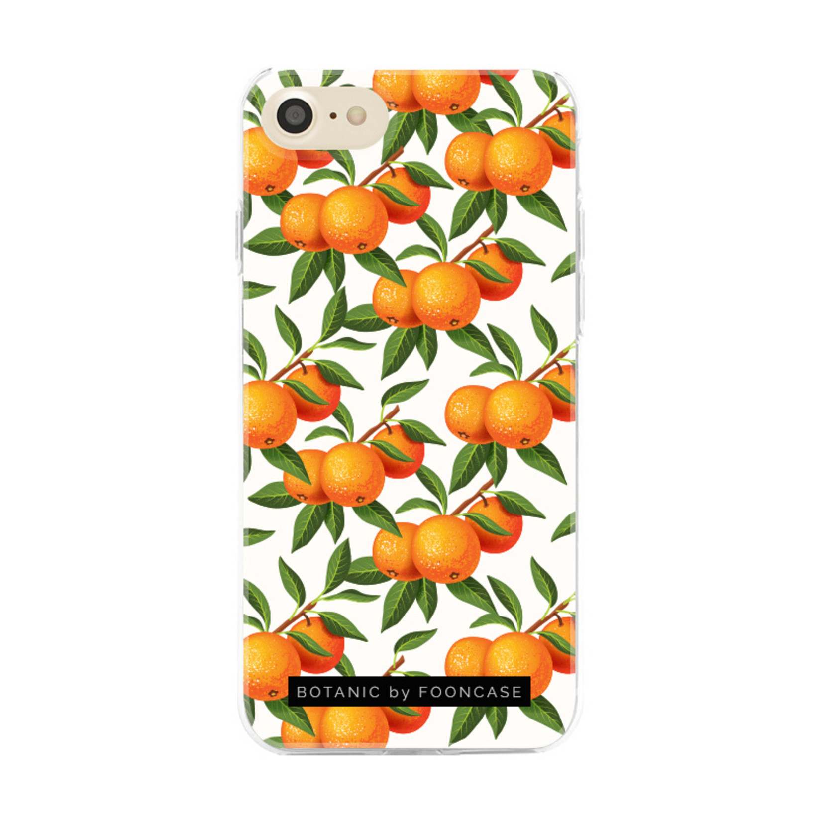 FOONCASE iPhone 8 hoesje TPU Soft Case - Back Cover - Mandarijn print