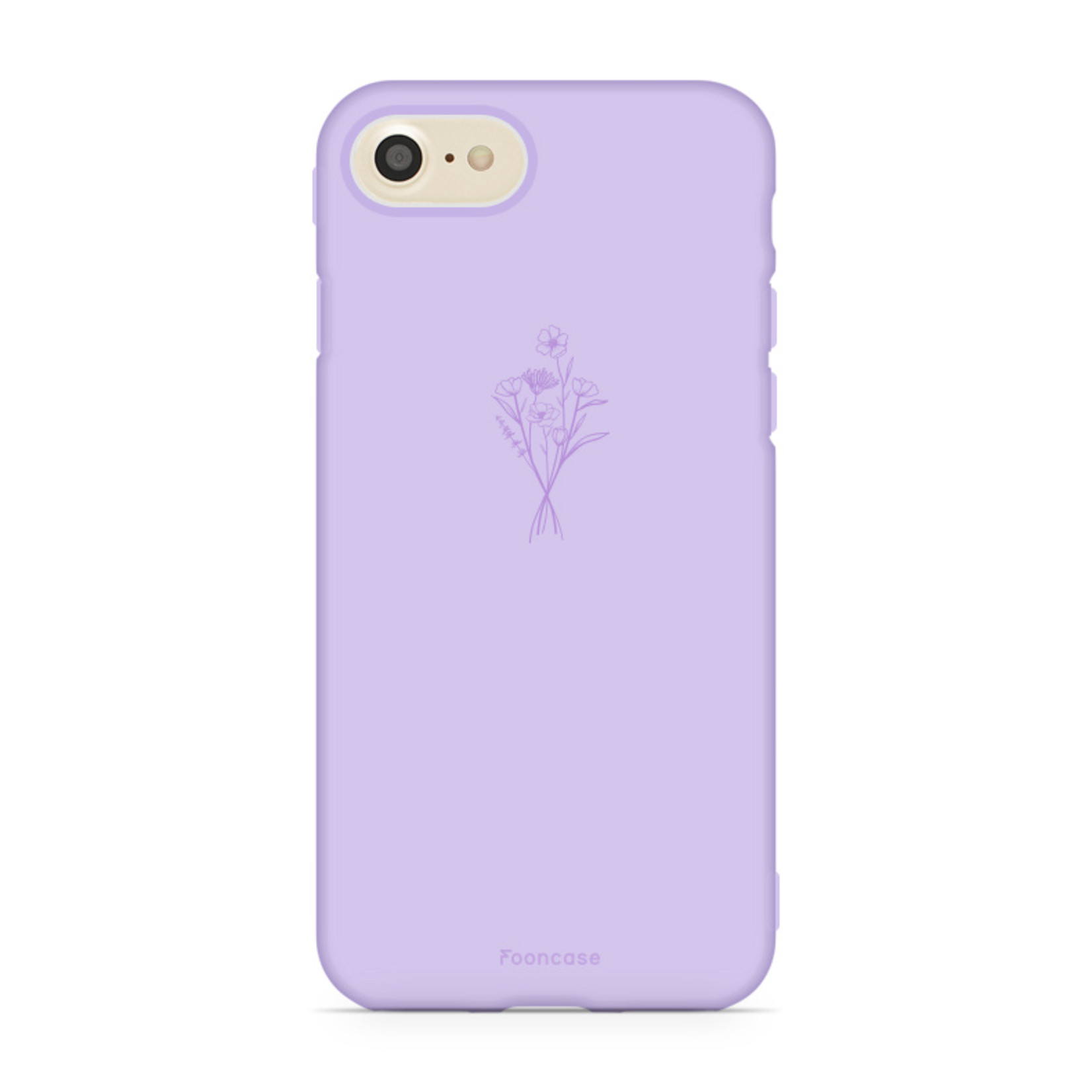 FOONCASE iPhone 8 Cover - PastelBloom - Lilla