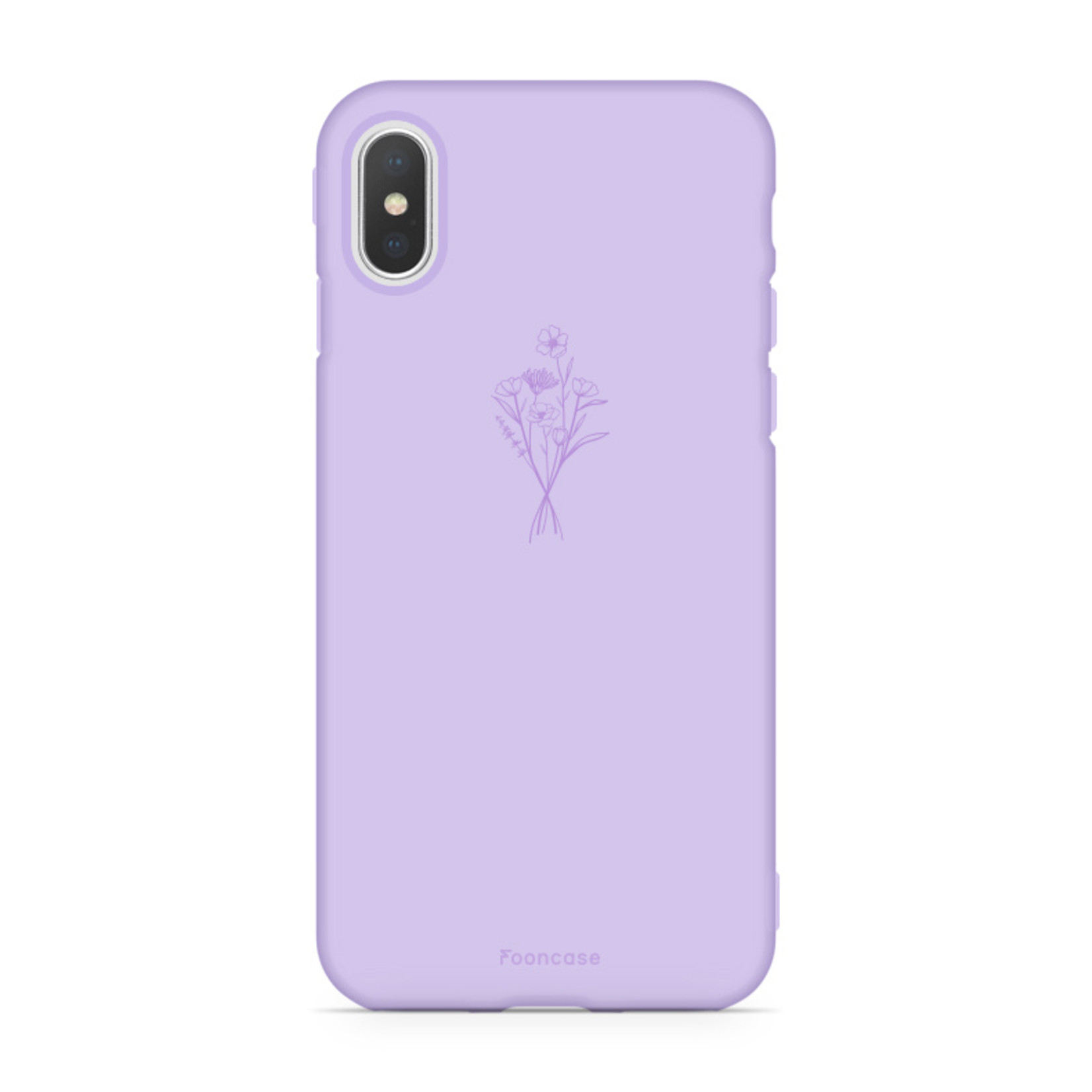 FOONCASE iPhone XS Cover - PastelBloom - Lilla