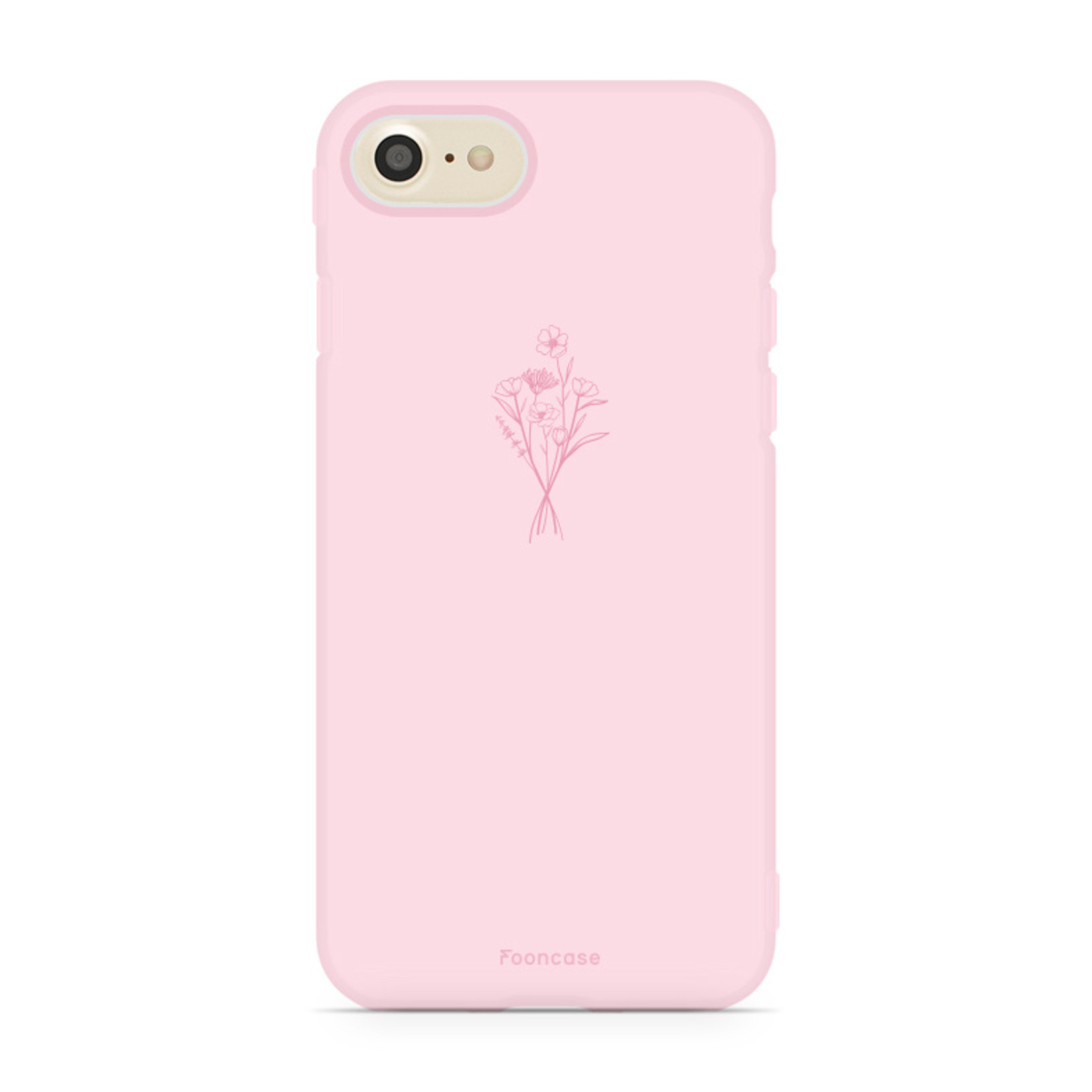 FOONCASE Iphone 7 Cover - PastelBloom - Rosa