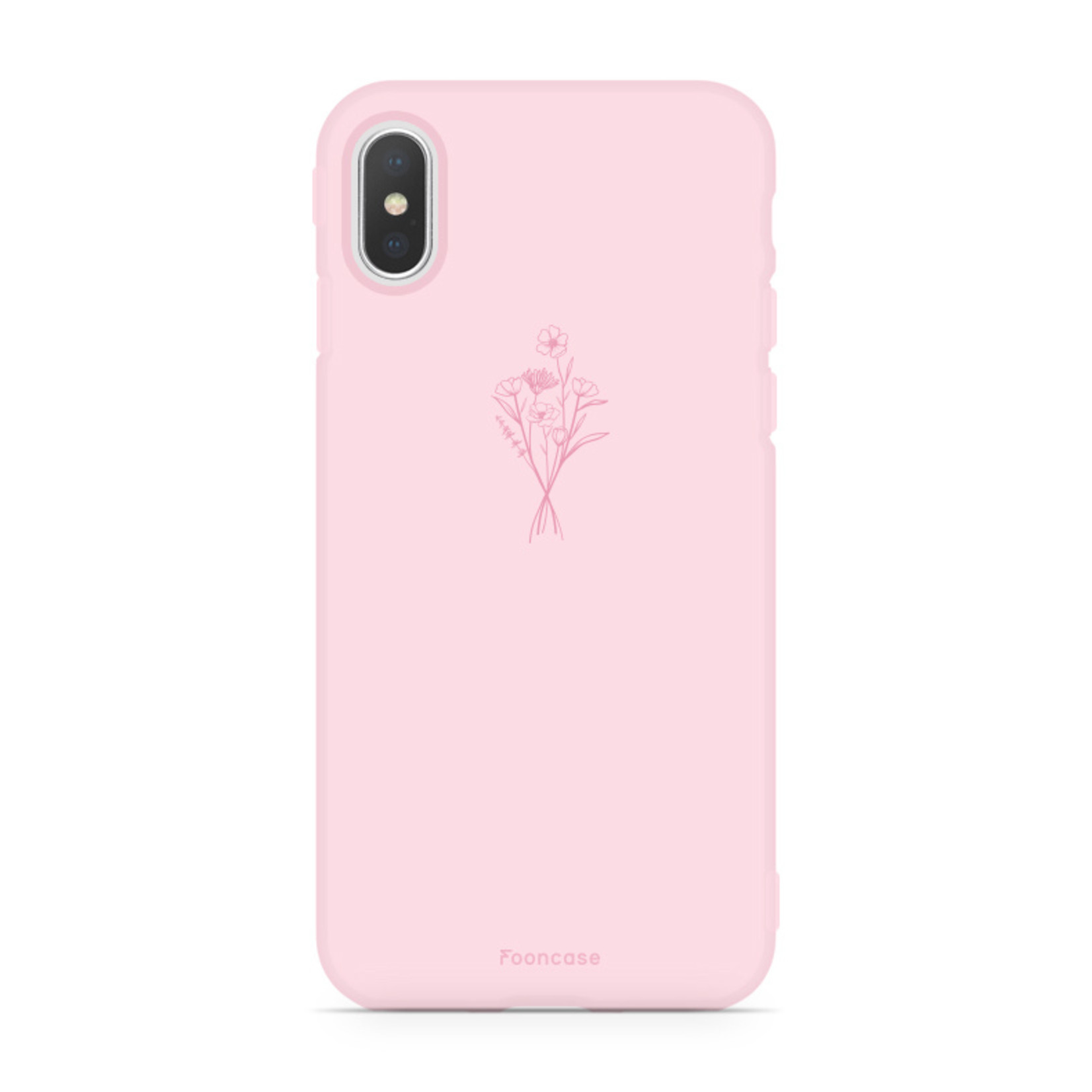 FOONCASE iPhone XS Cover - PastelBloom - Rosa