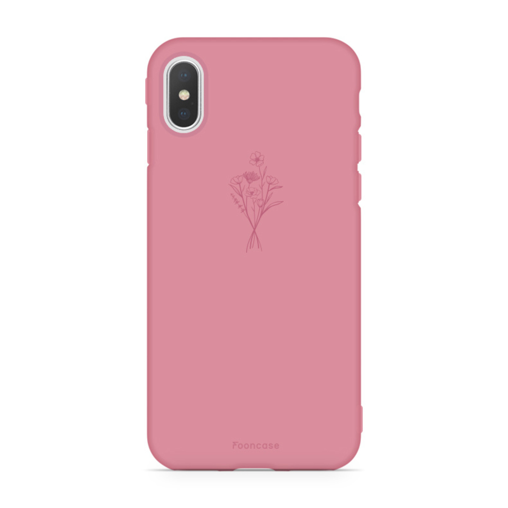 FOONCASE iPhone X Cover - PastelBloom - Terracotta