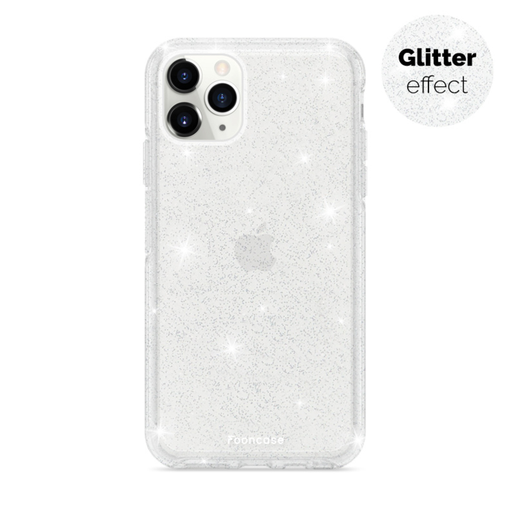 FOONCASE iPhone 11 Pro hoesje (Glitter case) - Transparant - Hard case - Glamour Clear / Glitters