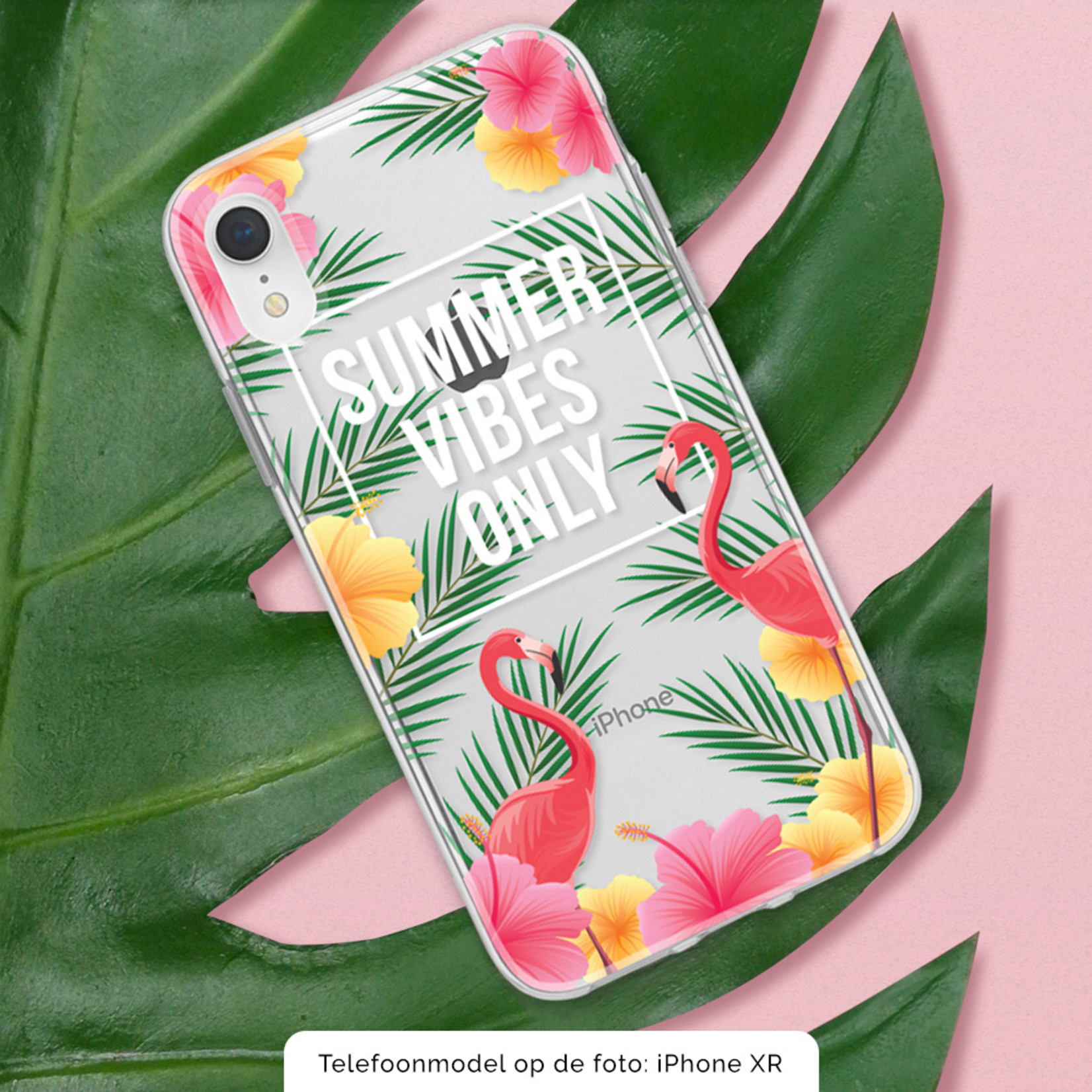 FOONCASE Fooncase Hoesje Geschikt voor iPhone 13 Pro Max - Shockproof Case - Back Cover / Soft Case - Summer Vibes Only