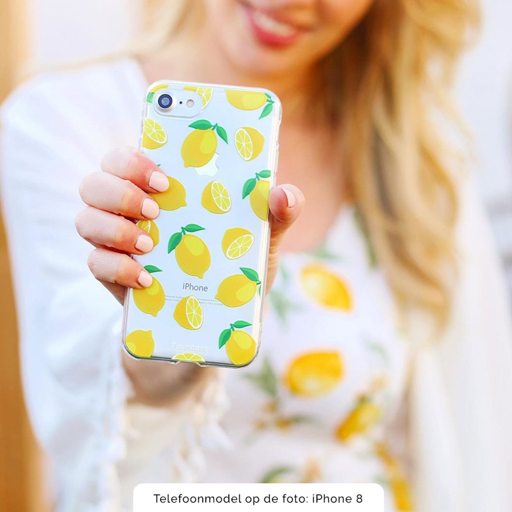 FOONCASE iPhone 13 hoesje TPU Soft Case - Back Cover - Lemons / Citroen / Citroentjes