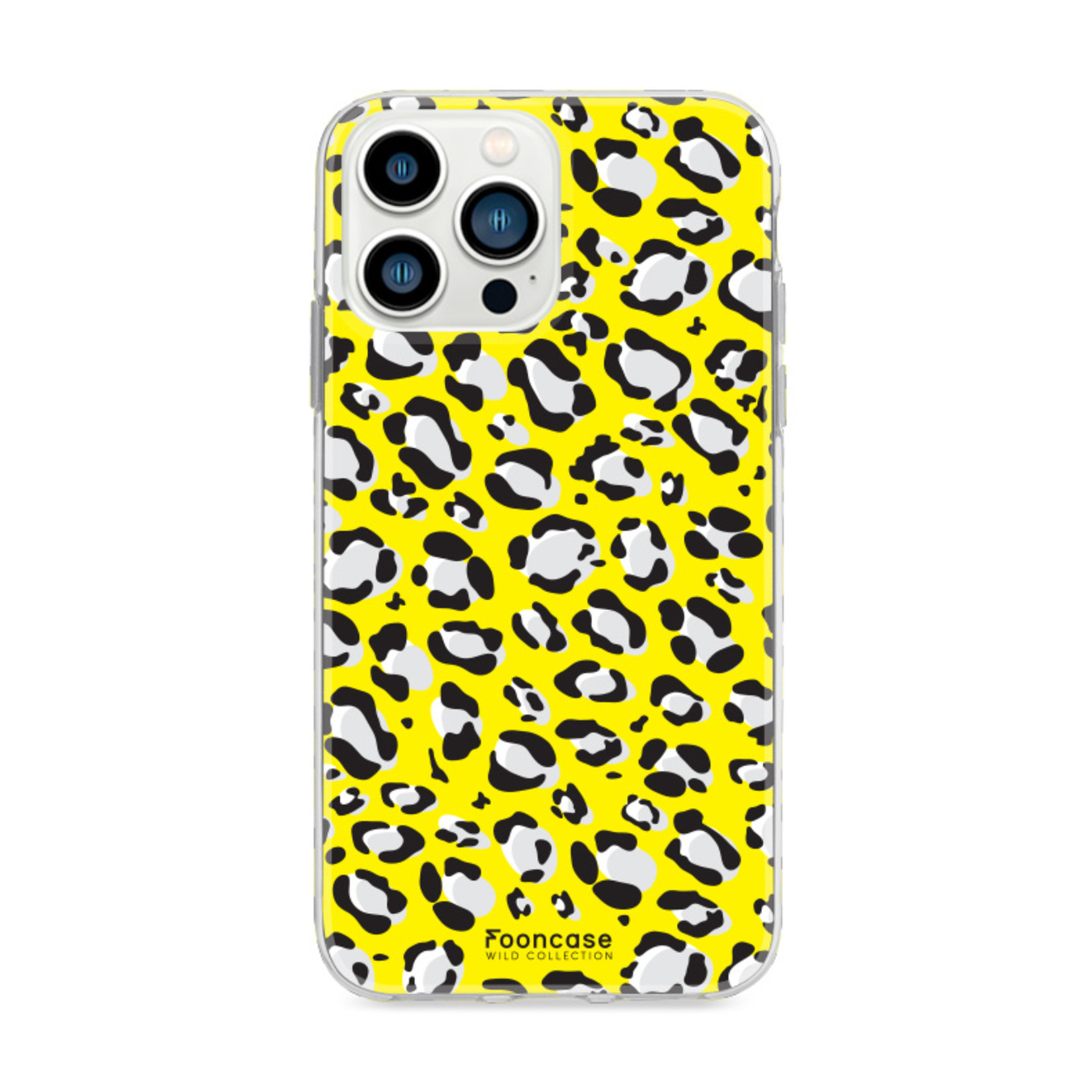 FOONCASE iPhone 13 Pro Max hoesje TPU Soft Case - Back Cover - Luipaard / Leopard print / Geel