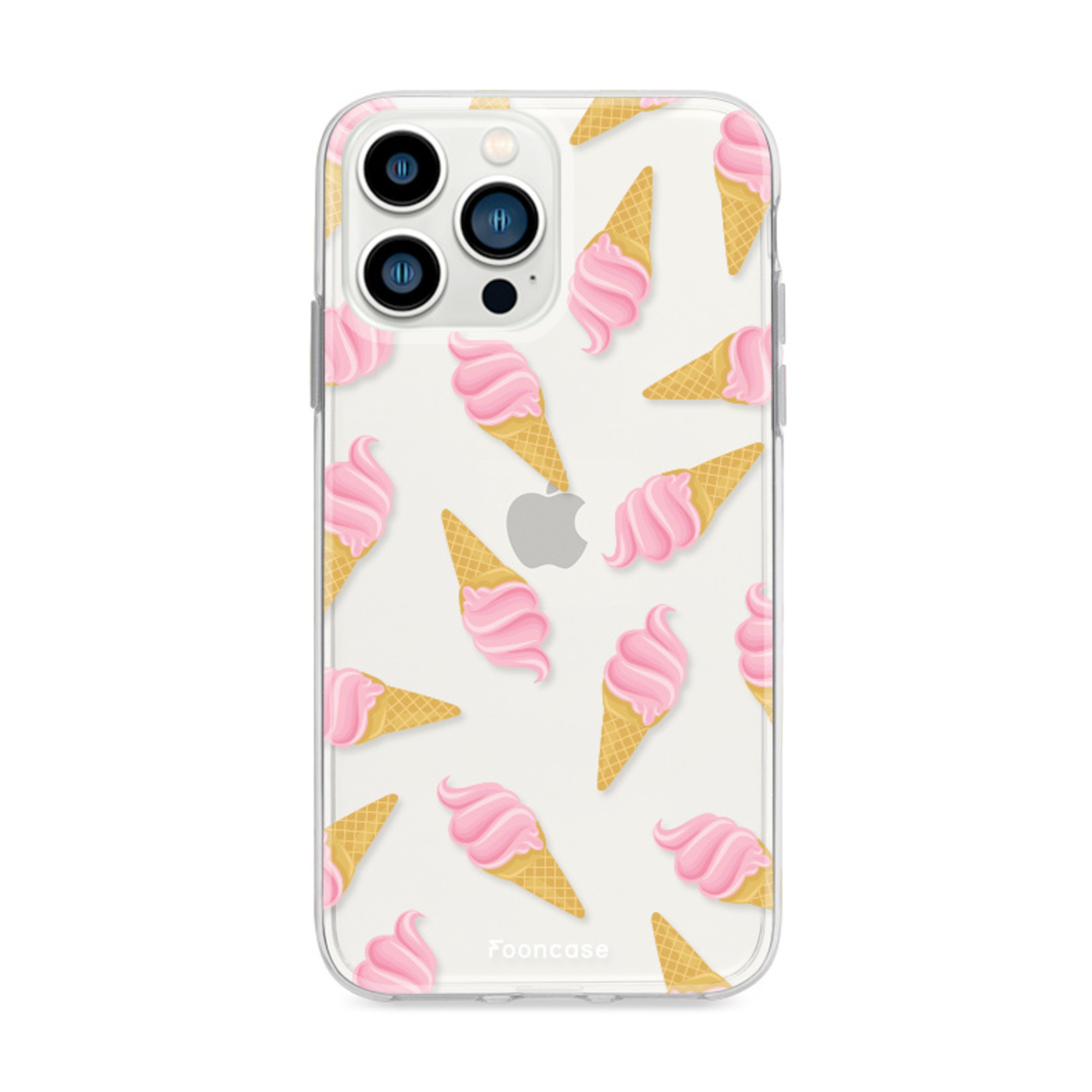 FOONCASE iPhone 13 Pro Max hoesje TPU Soft Case - Back Cover - Ice Ice Baby / Ijsjes / Roze ijsjes