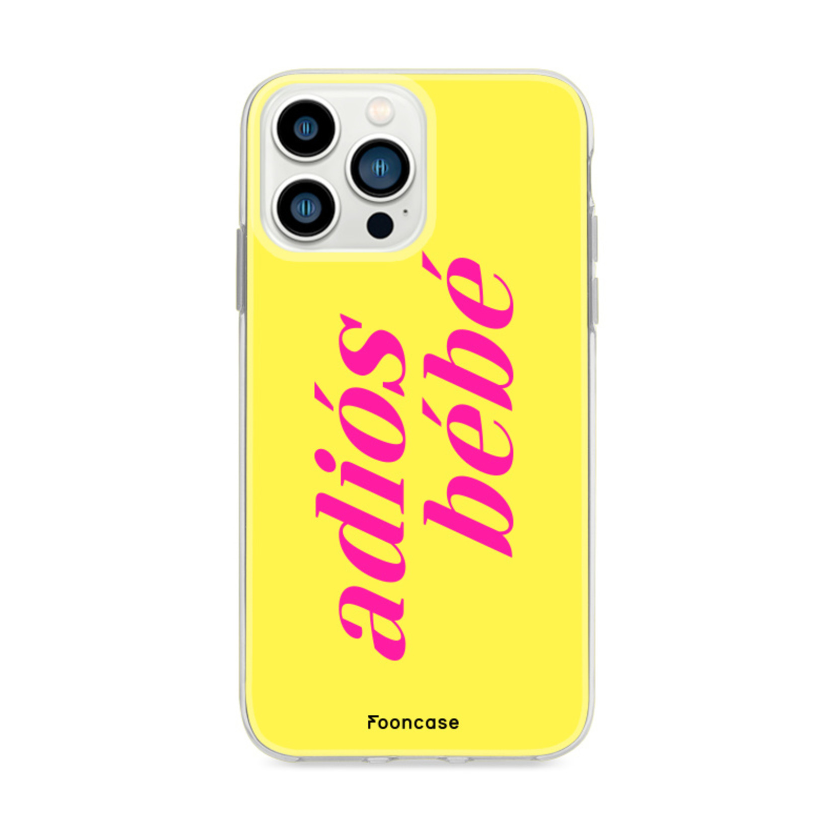 FOONCASE iPhone 13 Pro Max hoesje TPU Soft Case - Back Cover - Adios Bebe / Geel & Roze