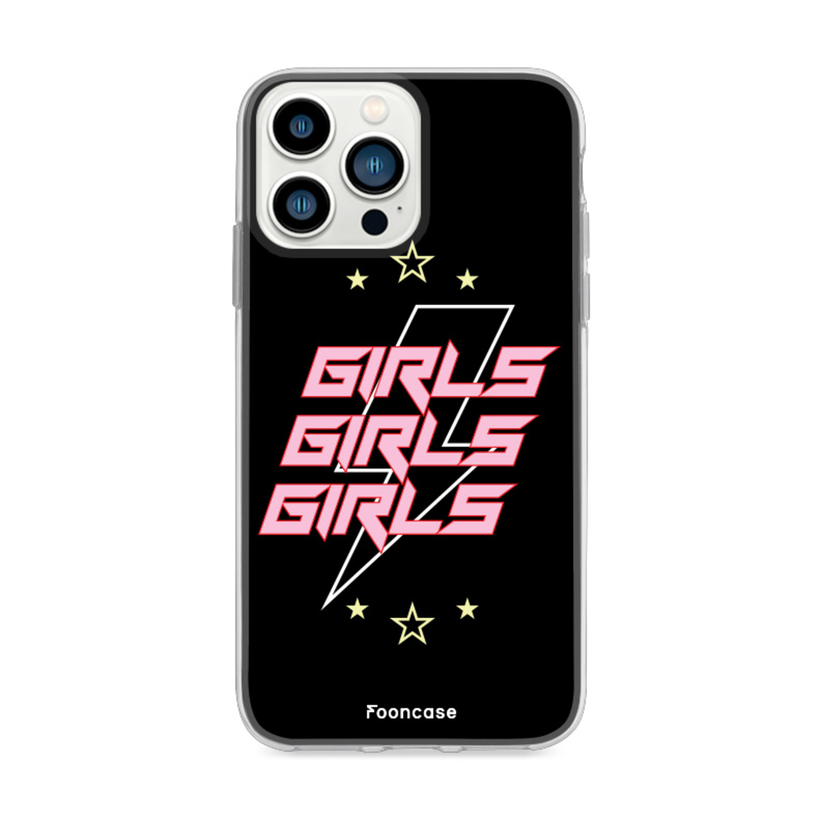 iPhone 13 Pro Max hoesje TPU Soft Case - Back Cover - Rebell Girls (sterretjes bliksem girls)