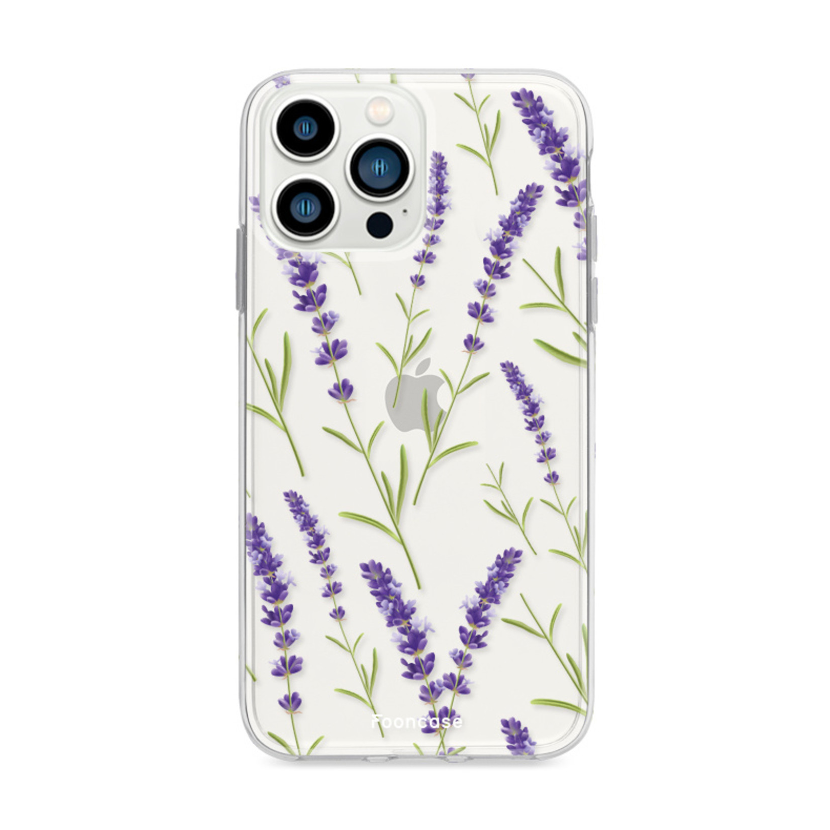 FOONCASE iPhone 13 Pro hoesje TPU Soft Case - Back Cover - Purple Flower / Paarse bloemen