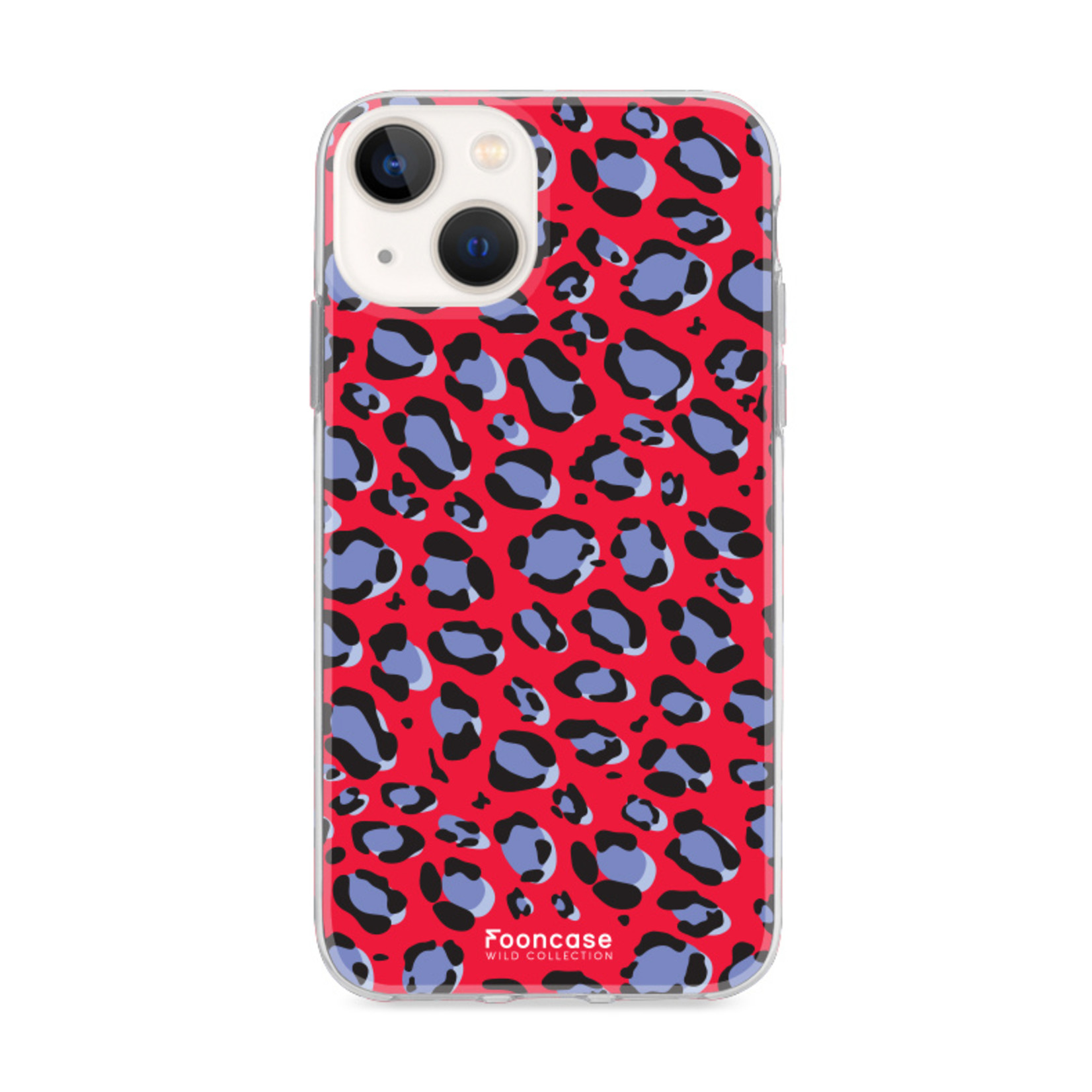 FOONCASE iPhone 13 hoesje TPU Soft Case - Back Cover - Luipaard / Leopard print / Rood