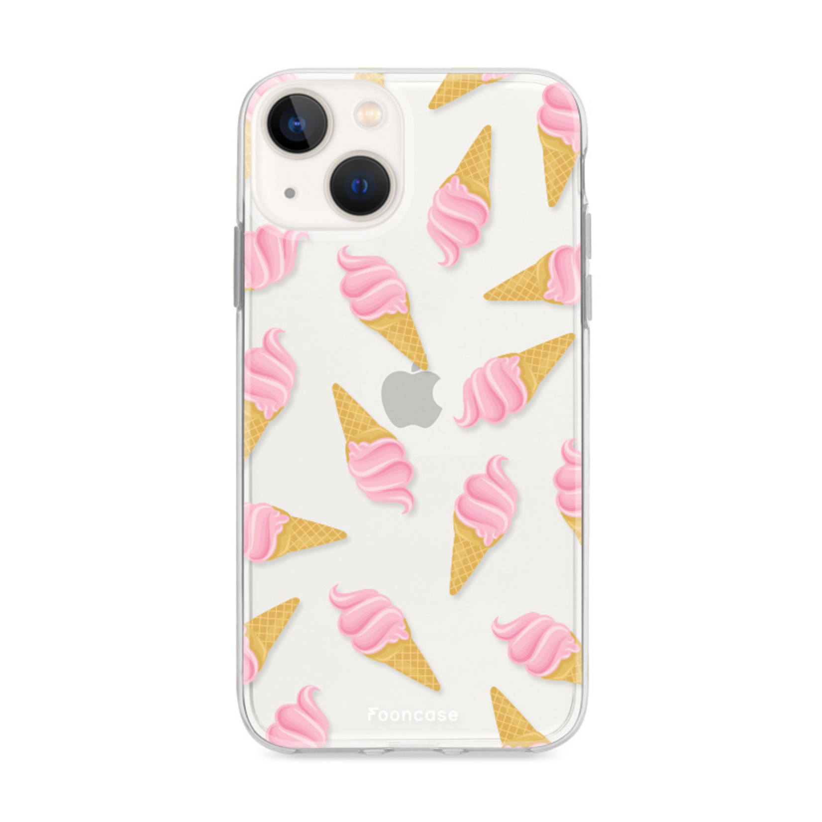 FOONCASE iPhone 13 hoesje TPU Soft Case - Back Cover - Ice Ice Baby / Ijsjes / Roze ijsjes