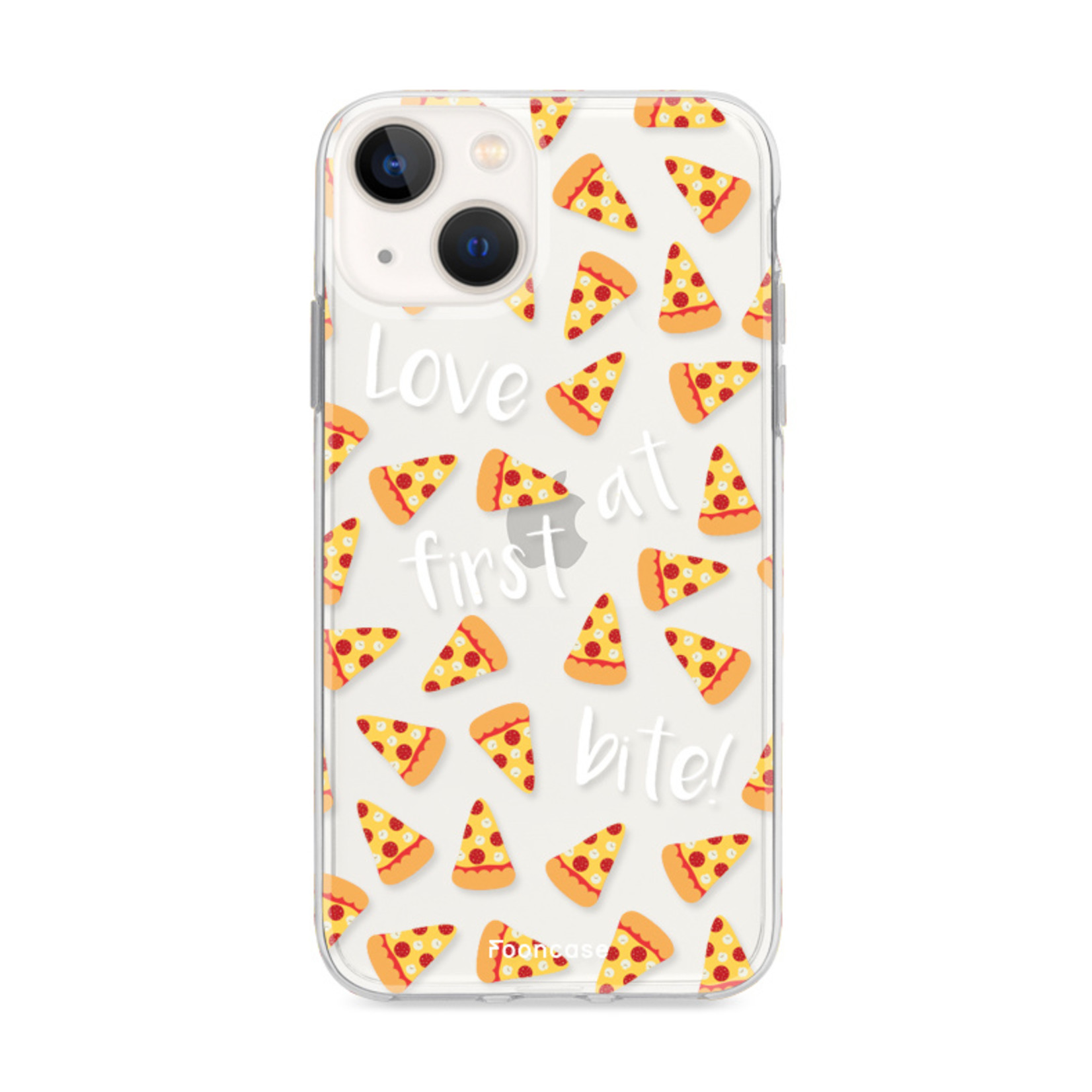 FOONCASE Fooncase Hoesje Geschikt voor iPhone 13 Mini - Shockproof Case - Back Cover / Soft Case - Pizza