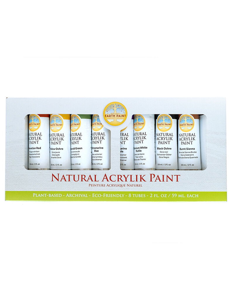 Natural Acrylik Paint™ - Acrylverf  schilderset van 8 kleuren Earth of classic