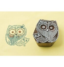 Blockwallah Block stamp family Owl - small