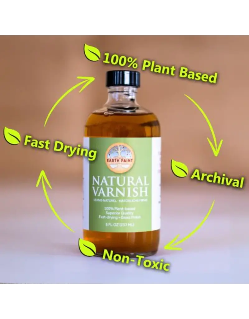 Natural Earth Paint milieuvriendelijke vernis in glazen flesje van ca 240 ml