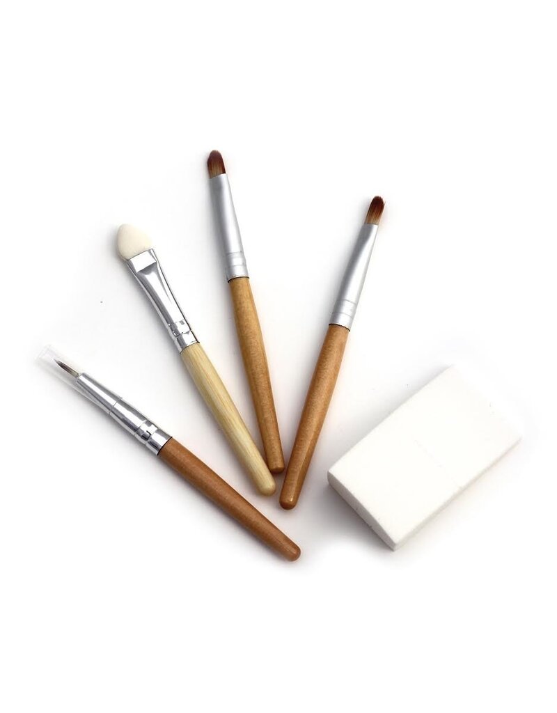 Natural earth paint make-up brushes - set of 5